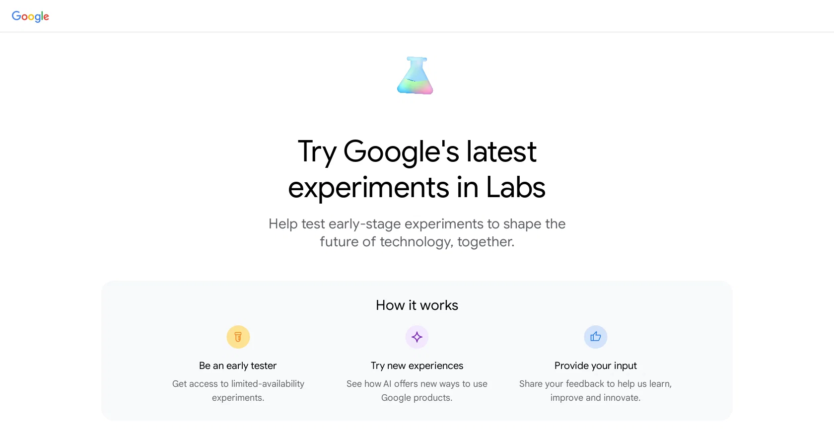 Google Labs screenshot