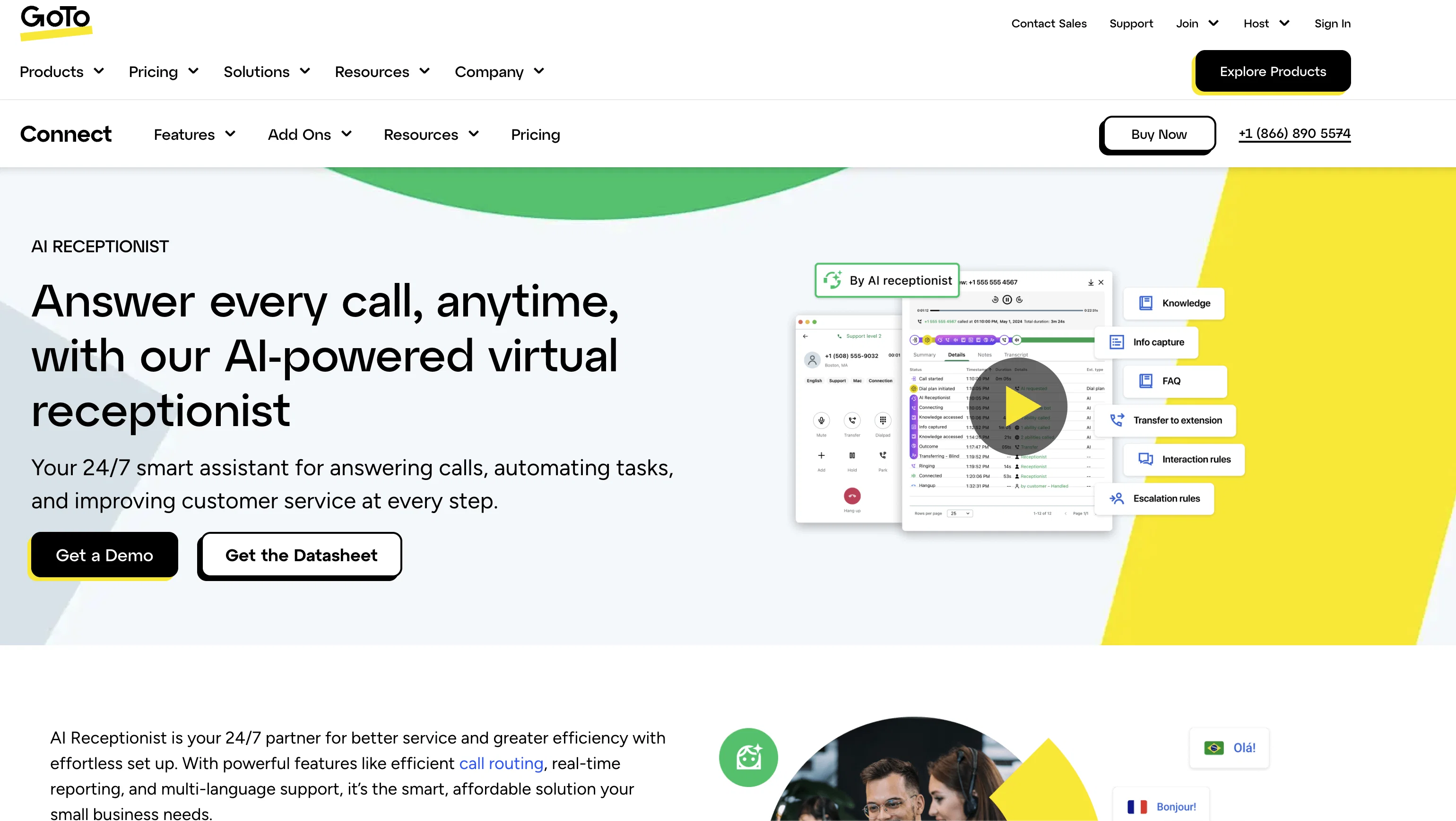 GoTo Virtual Receptionist screenshot