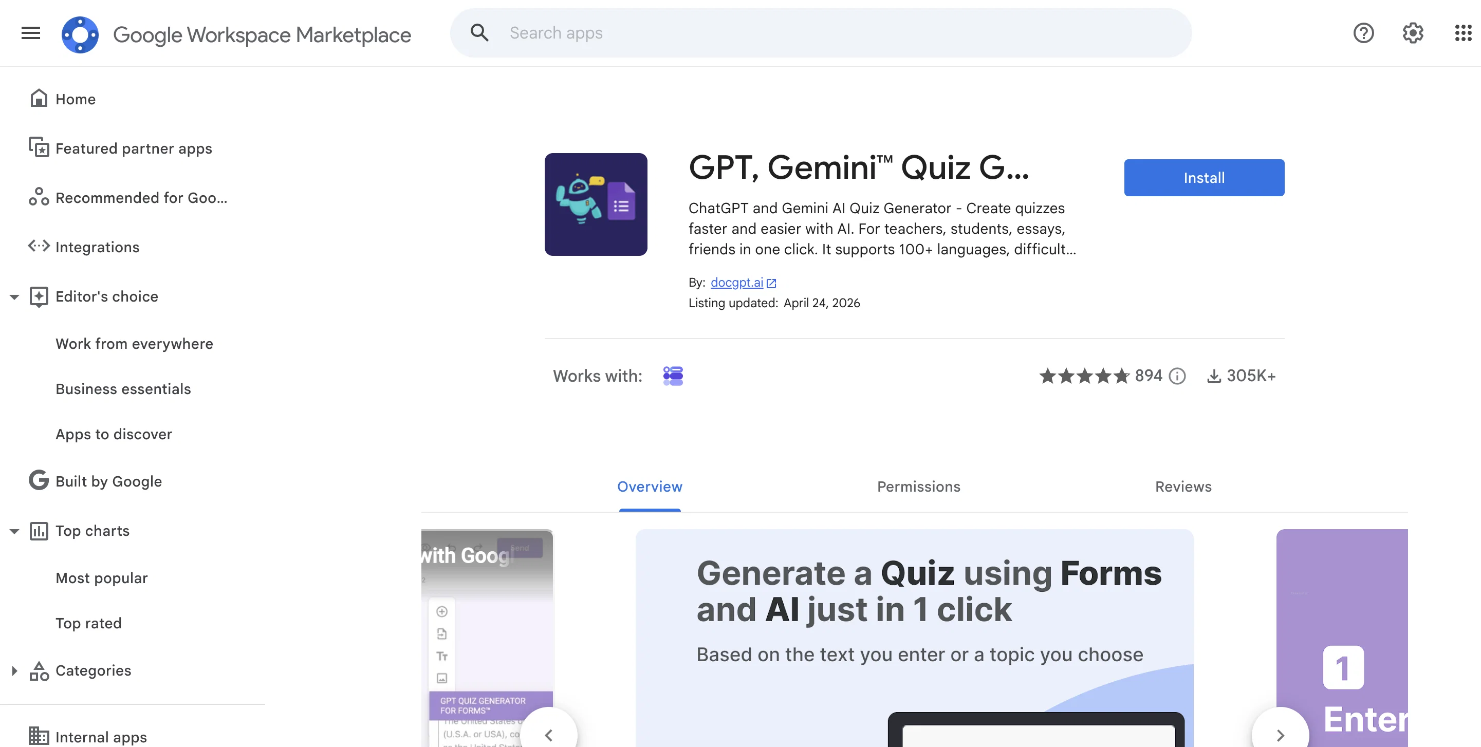 GPT Quiz Maker screenshot