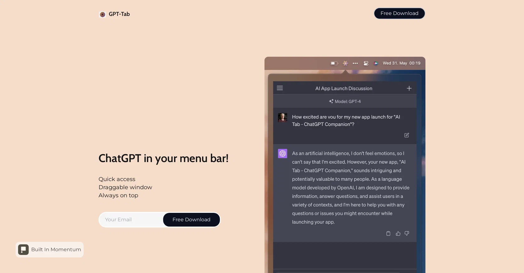 Gpt-tab screenshot