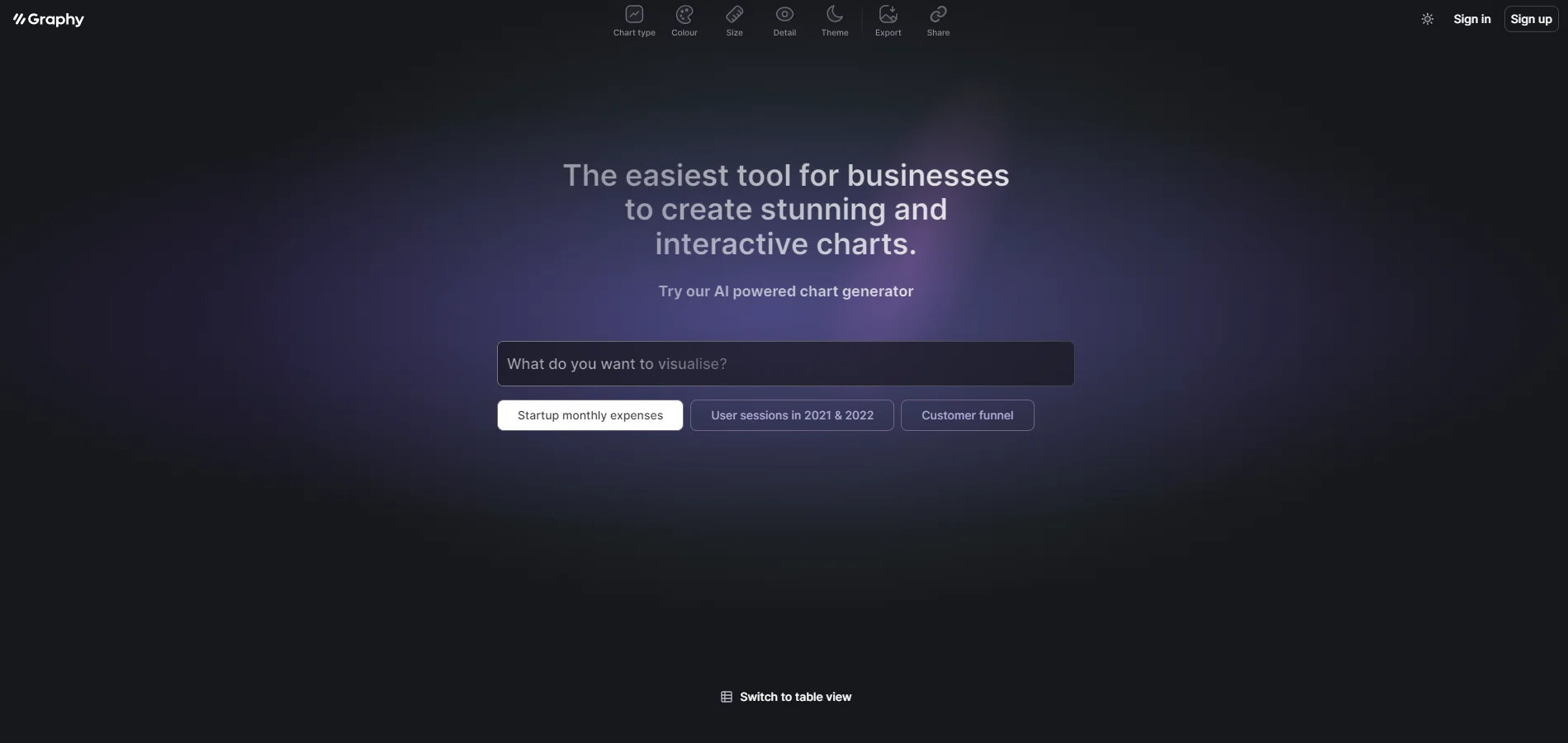 Graphy app screenshot