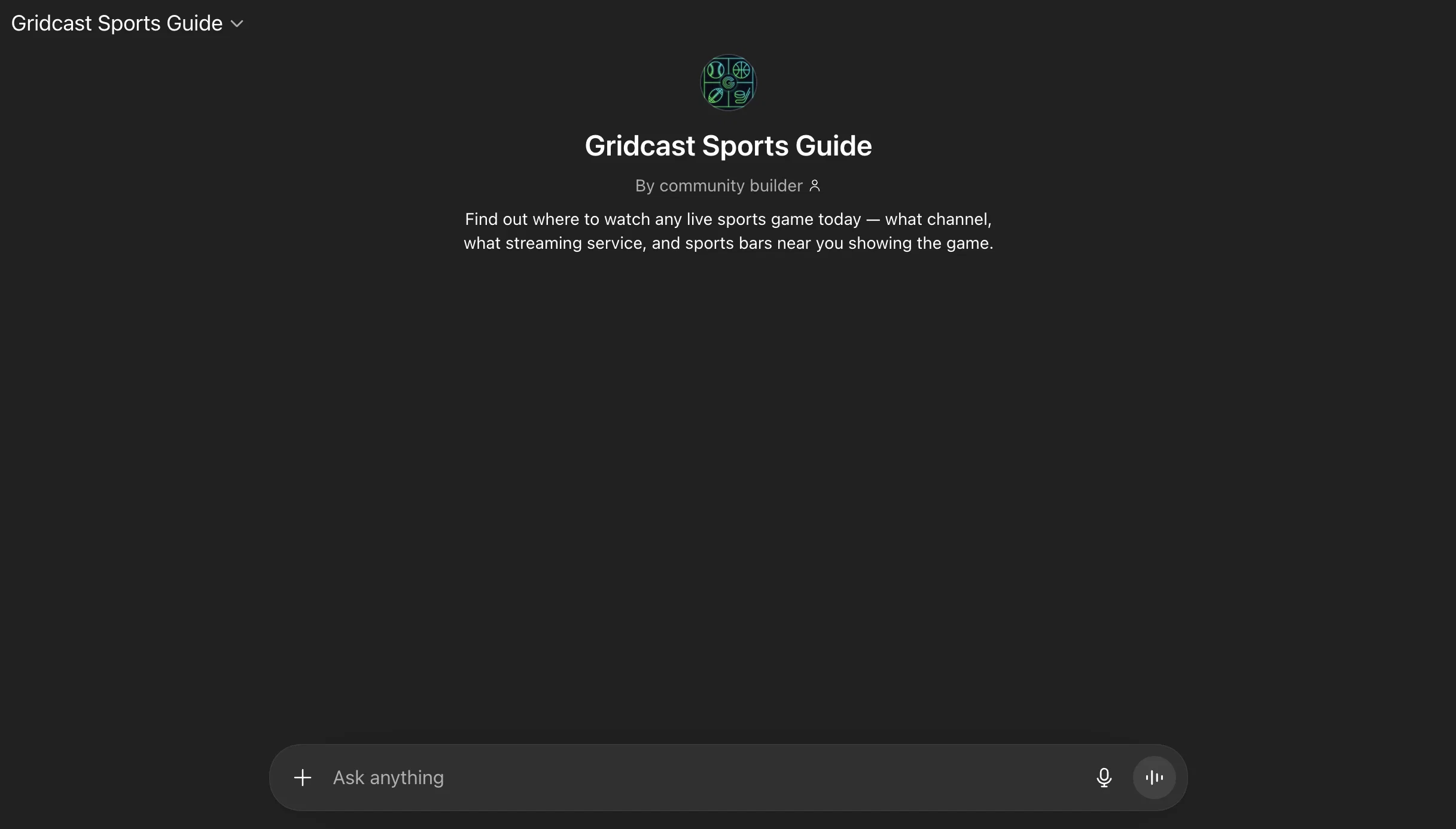 Gridcast Sports Guide screenshot