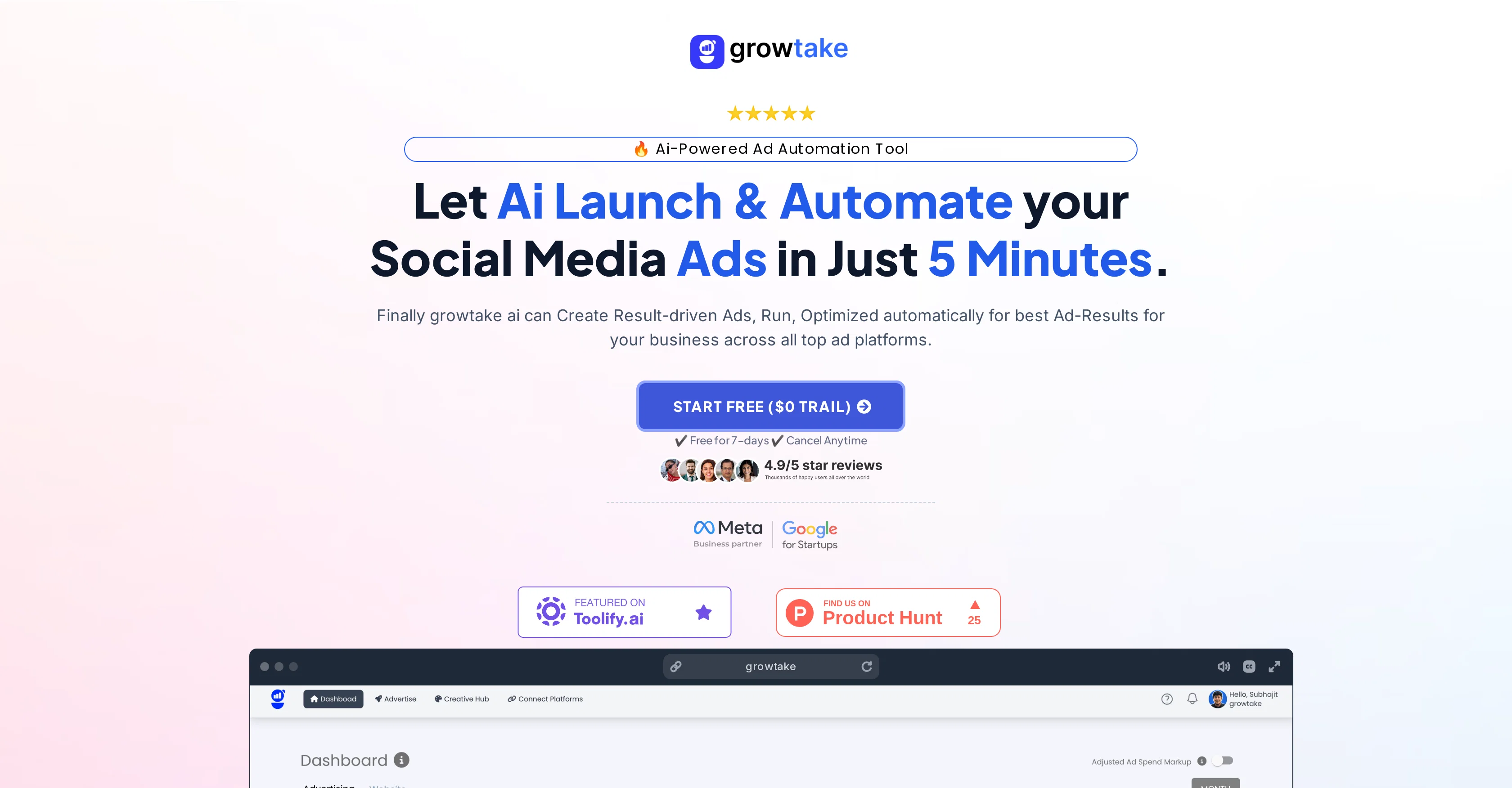 Growtake AI Ads screenshot