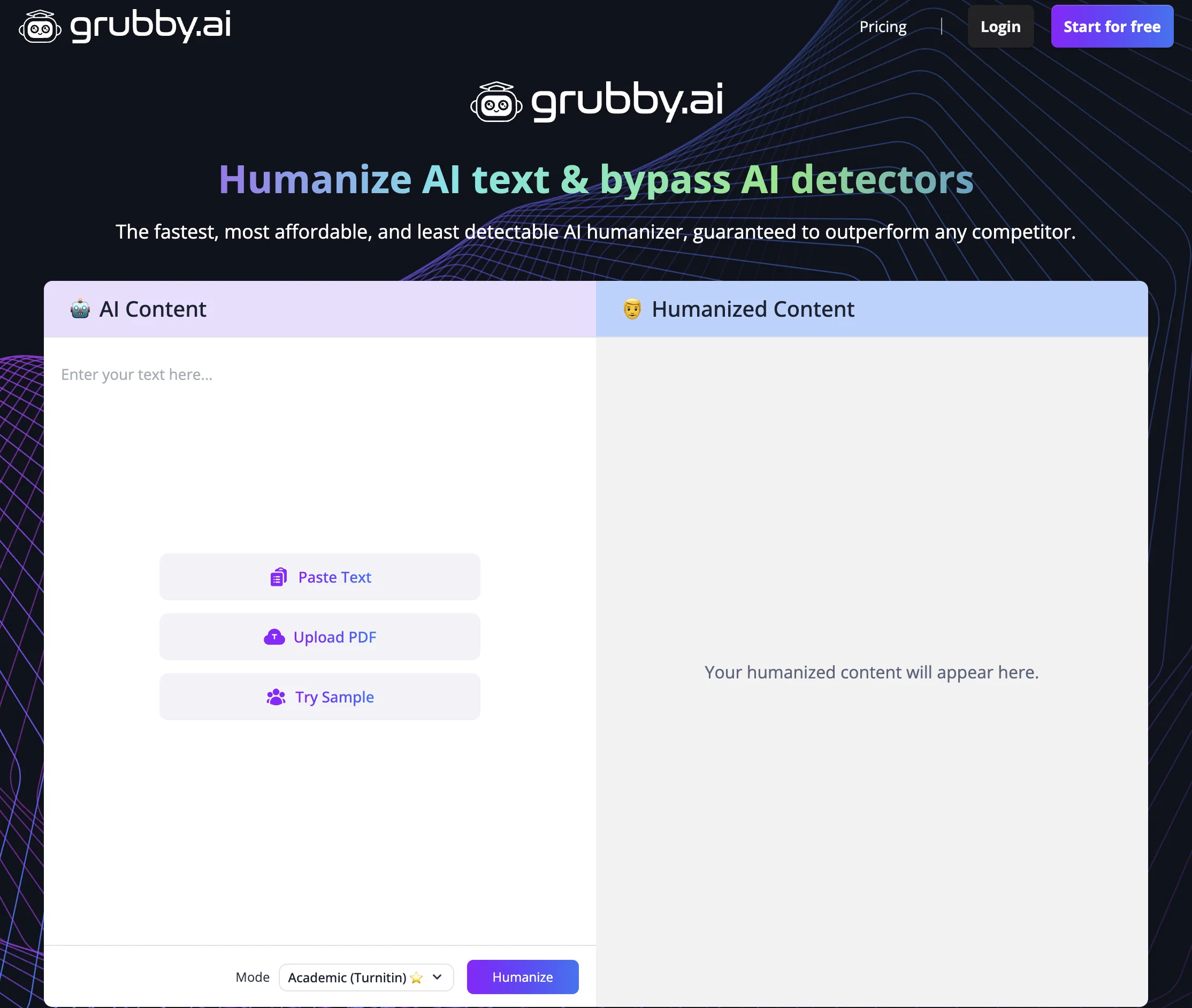Grubby AI screenshot
