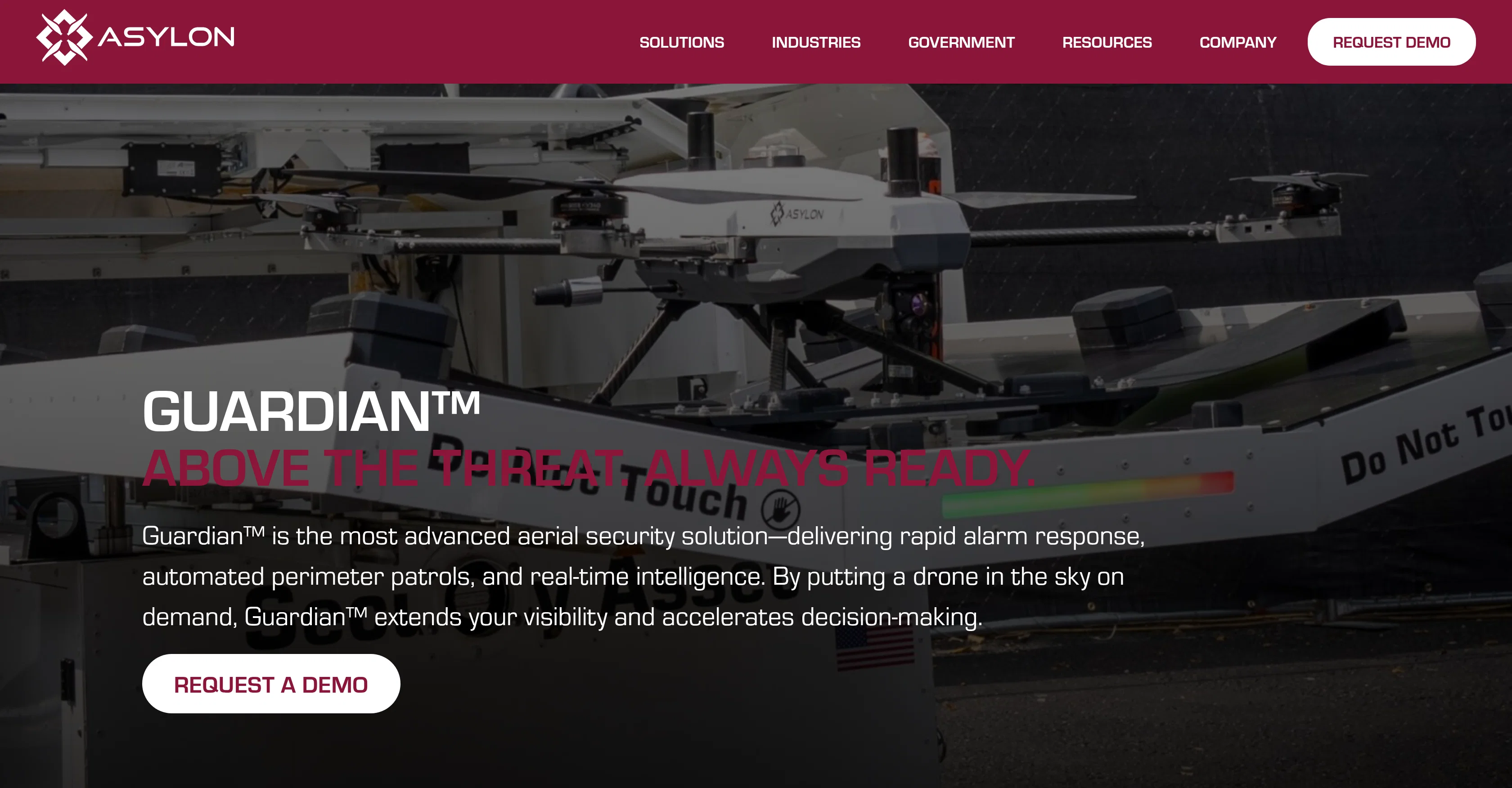 Guardian Security Drone | Asylon Robotics screenshot