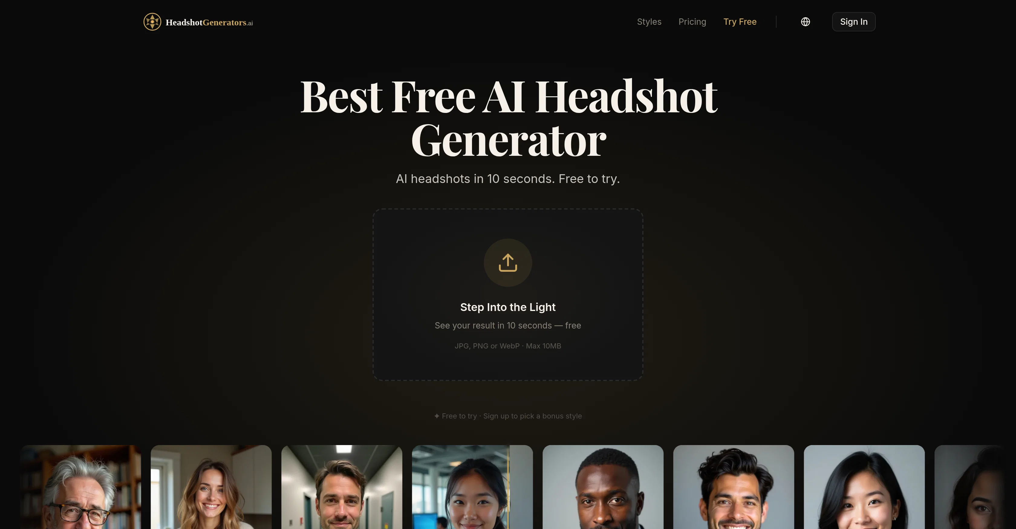 HeadshotGenerators.ai screenshot