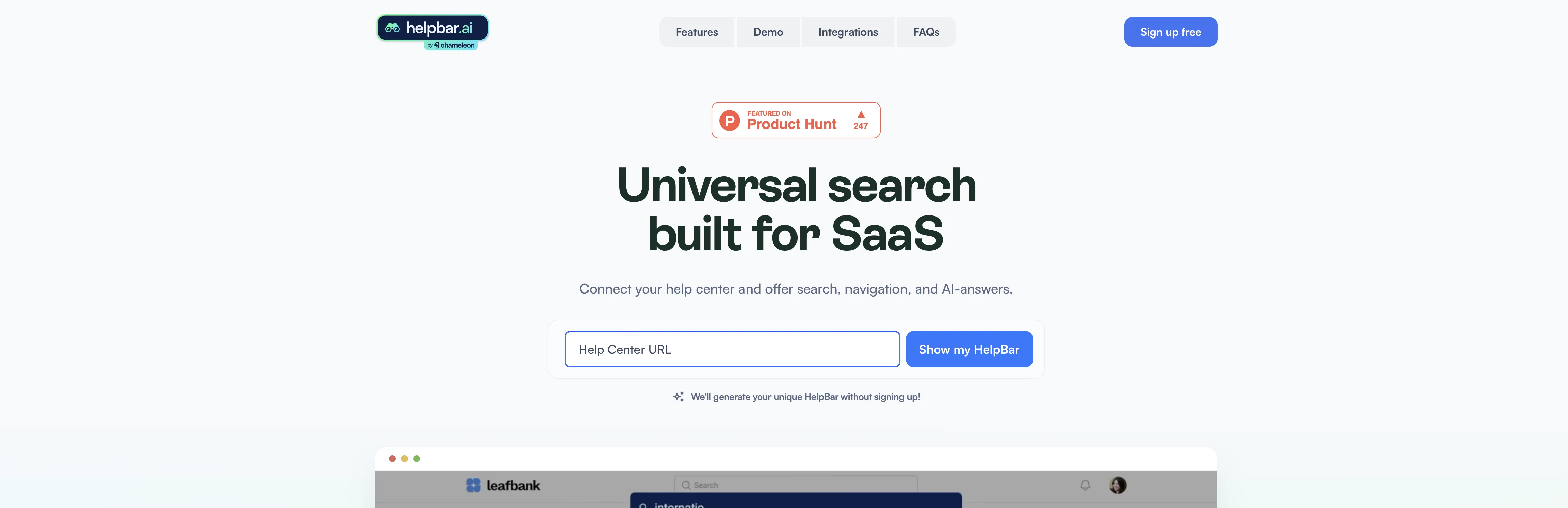 Helpbar screenshot