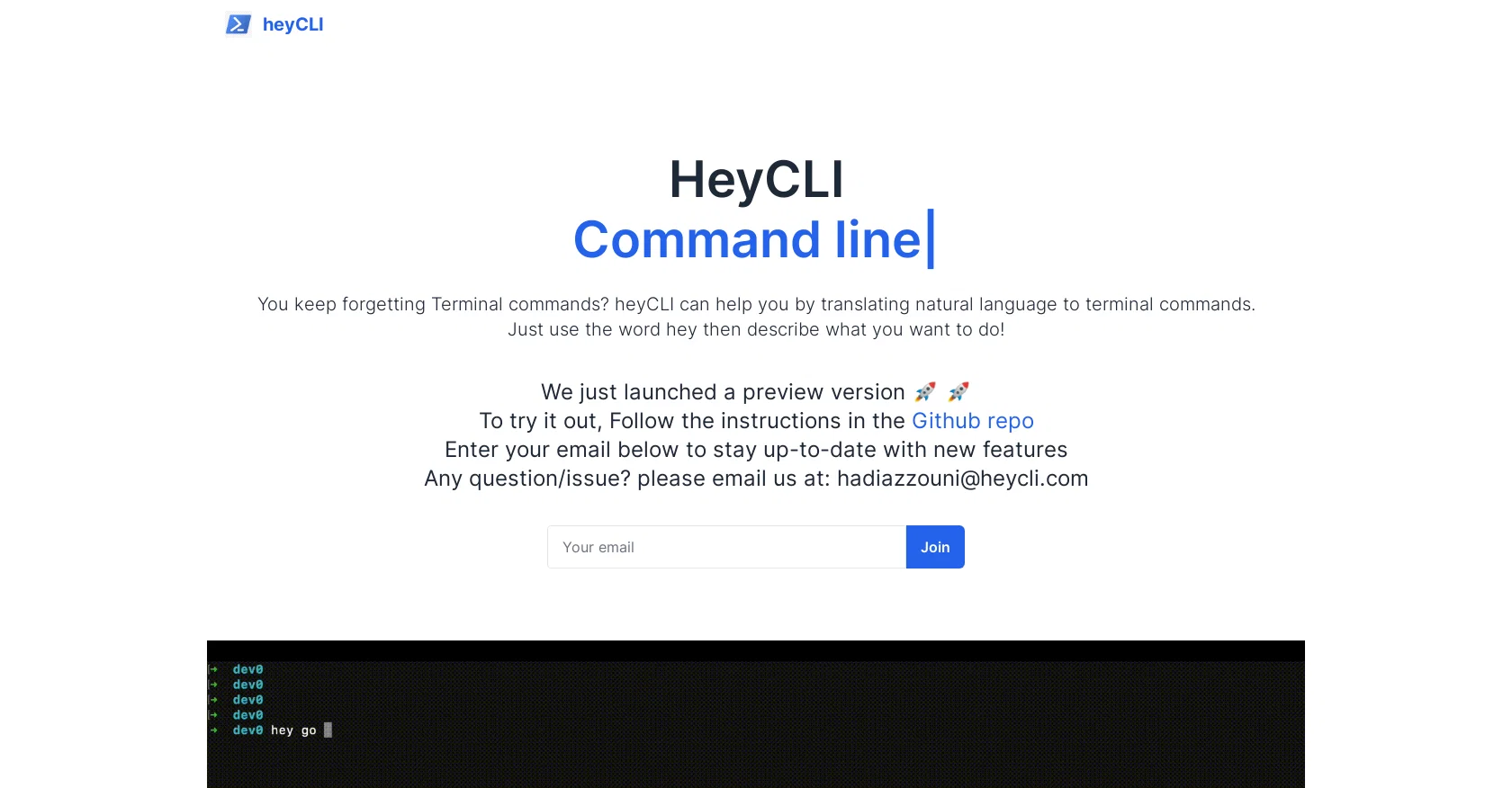 heyCLI screenshot