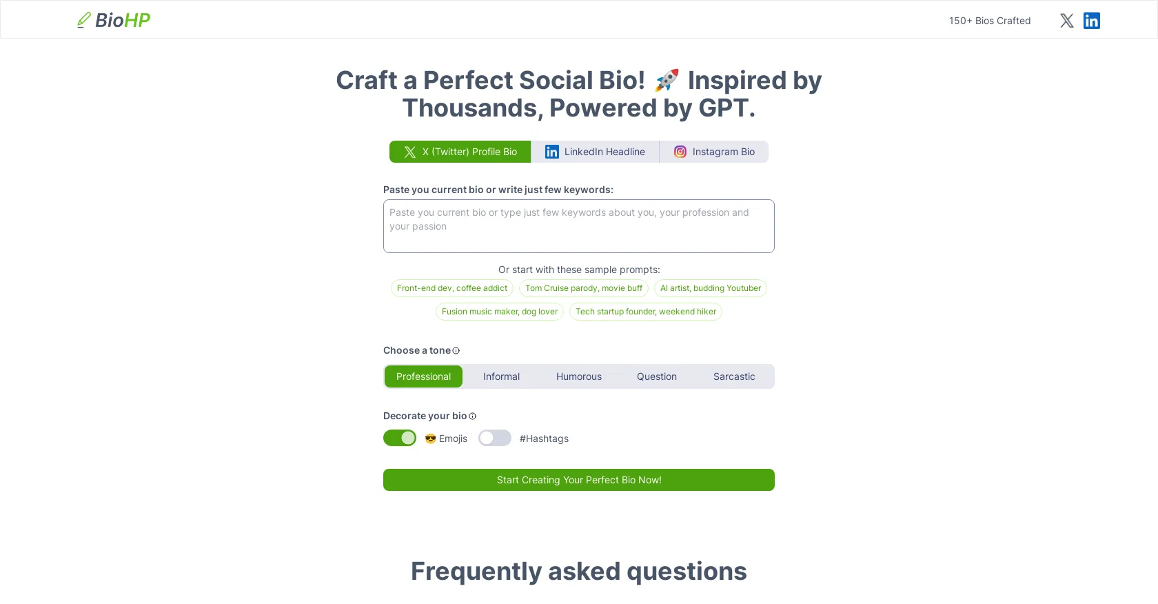 HighPerformr Social Bio screenshot
