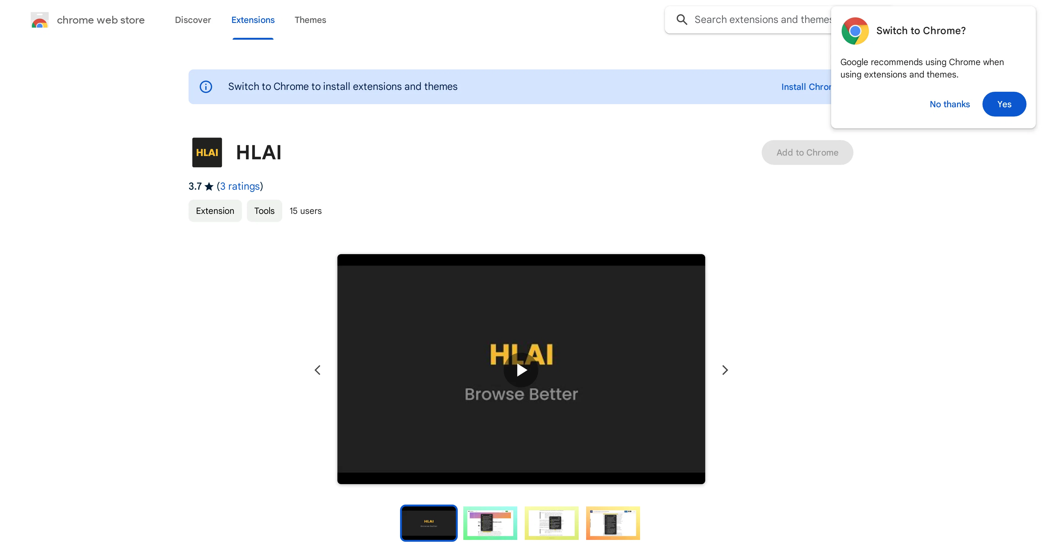 HLAI screenshot