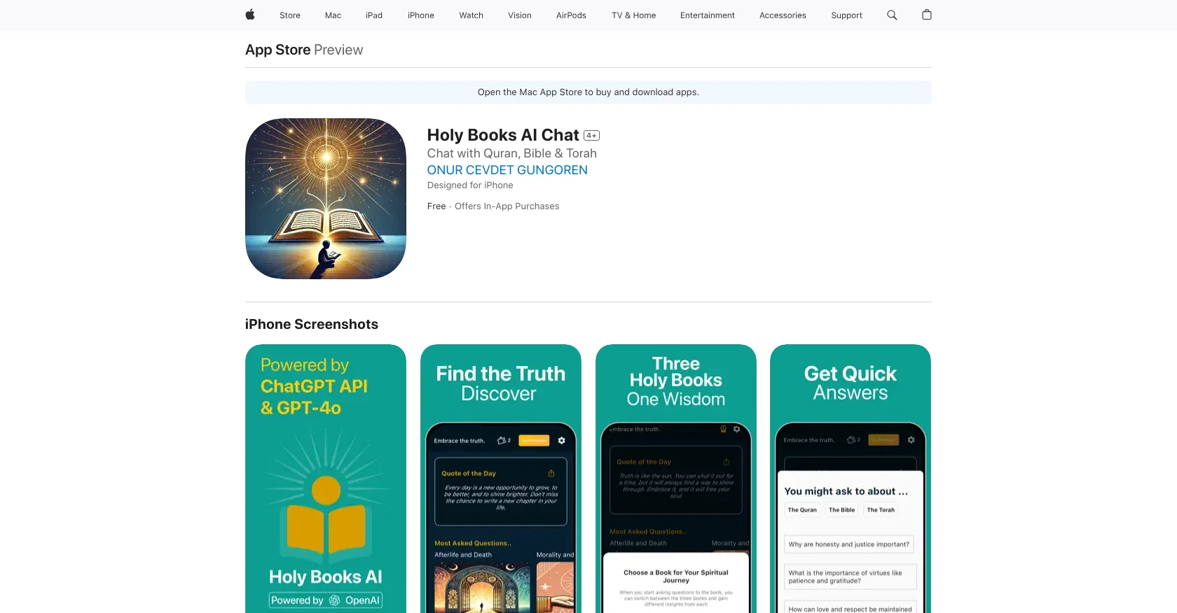 Holy Books AI Chat screenshot