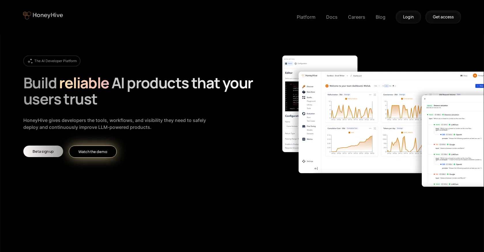 HoneyHive screenshot
