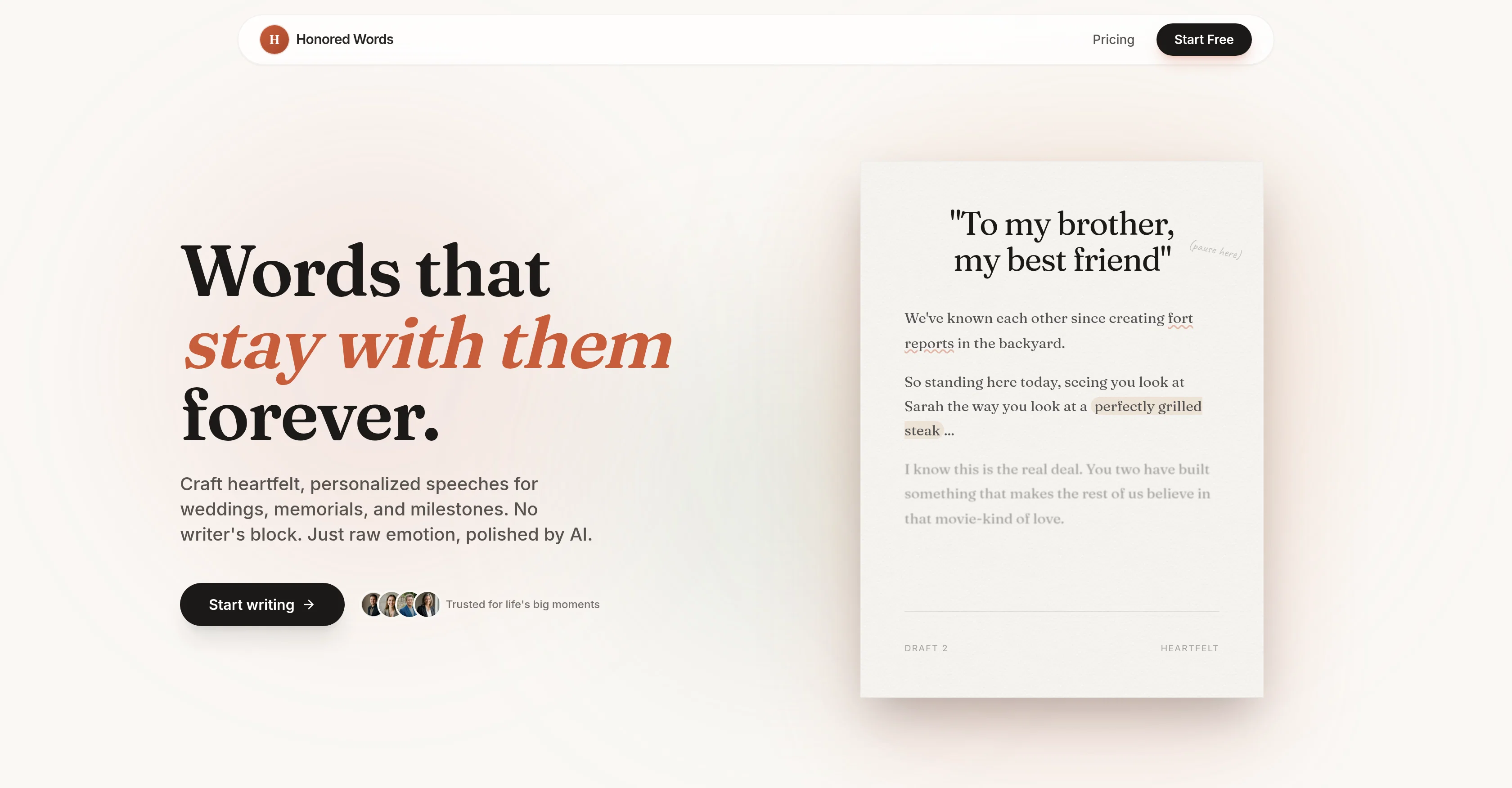Honored Words screenshot