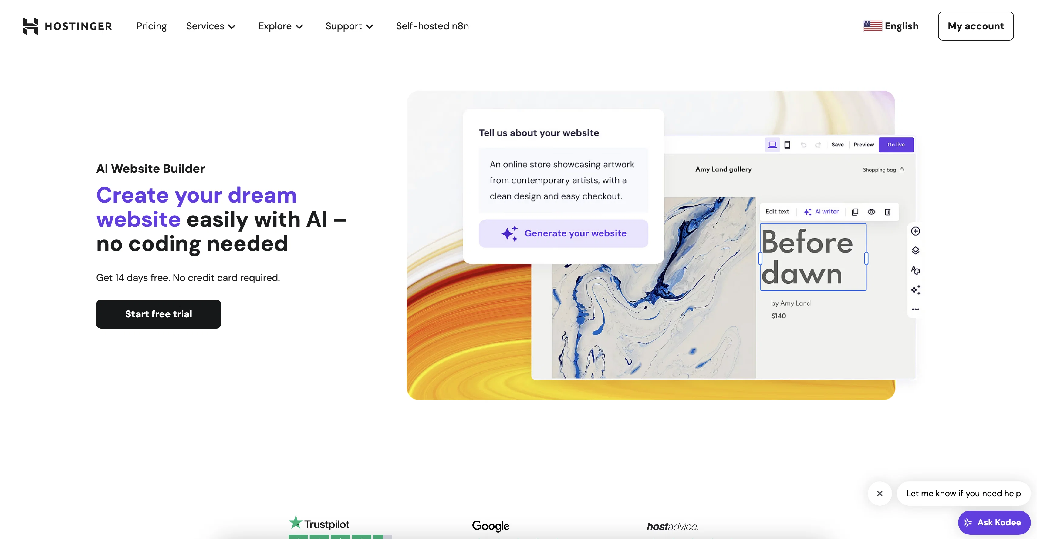 AI Website Builder | Hostingerv2.1 screenshot
