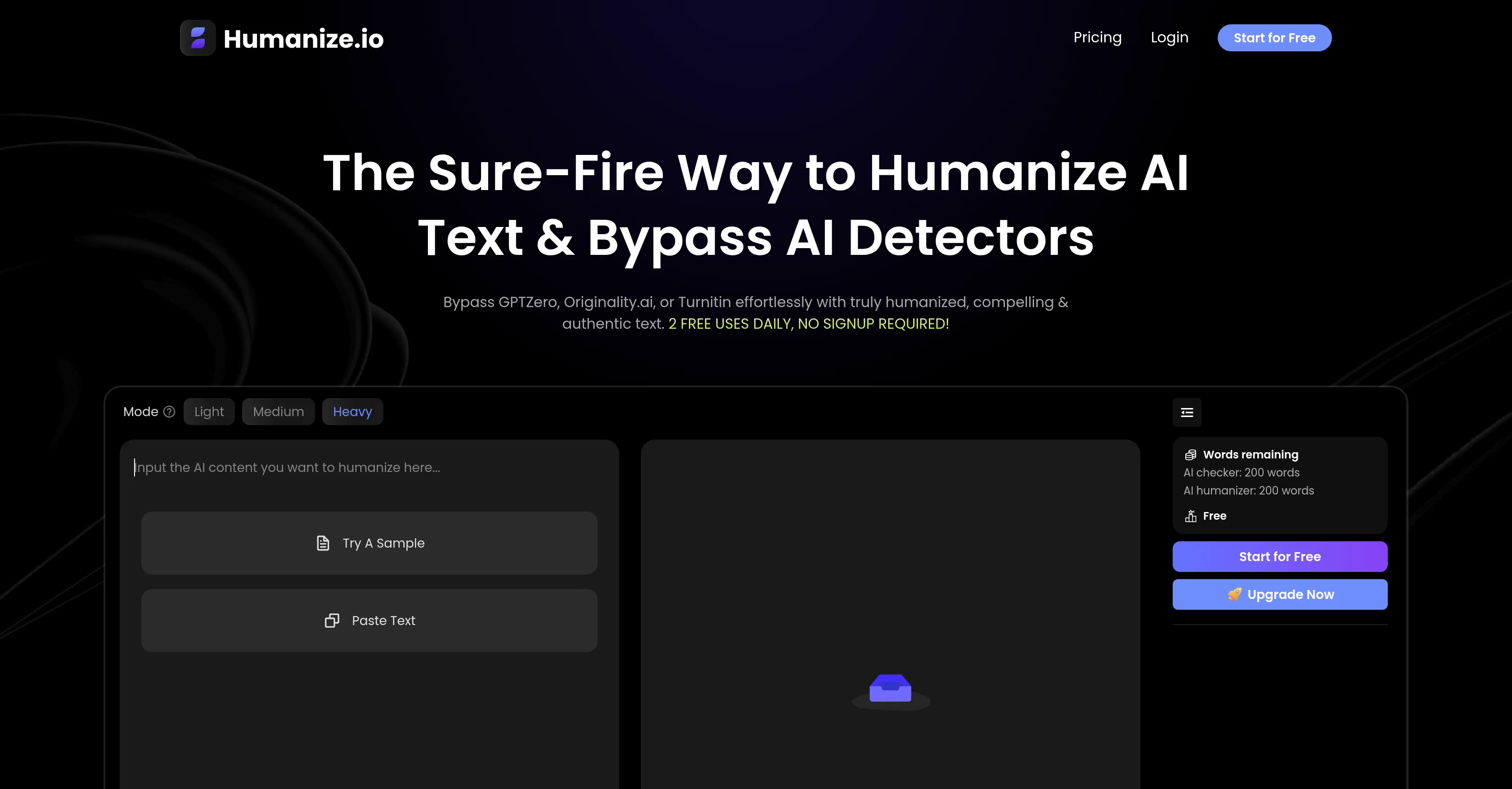 Humanize.io screenshot