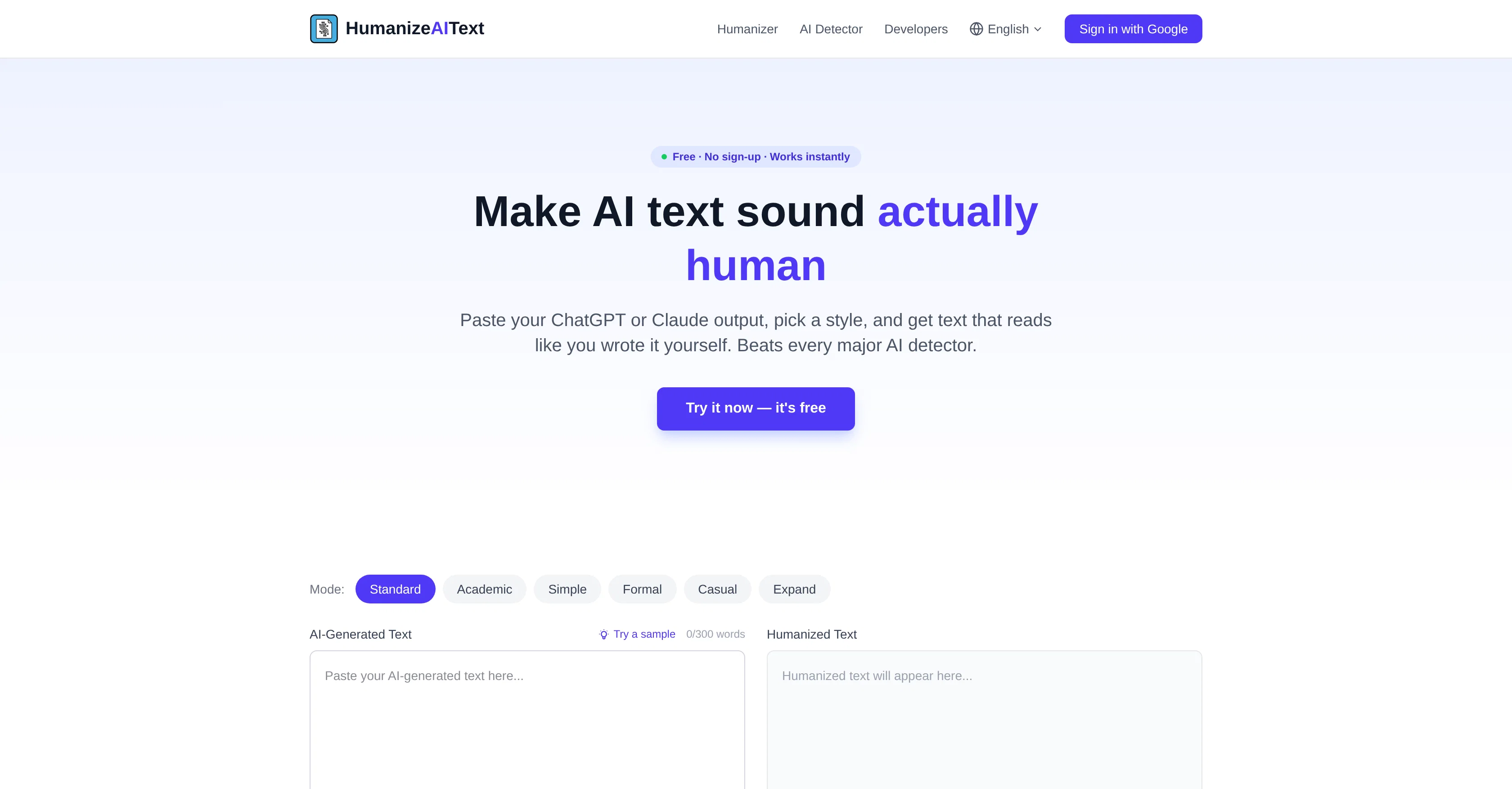 Humanize AI Text App screenshot