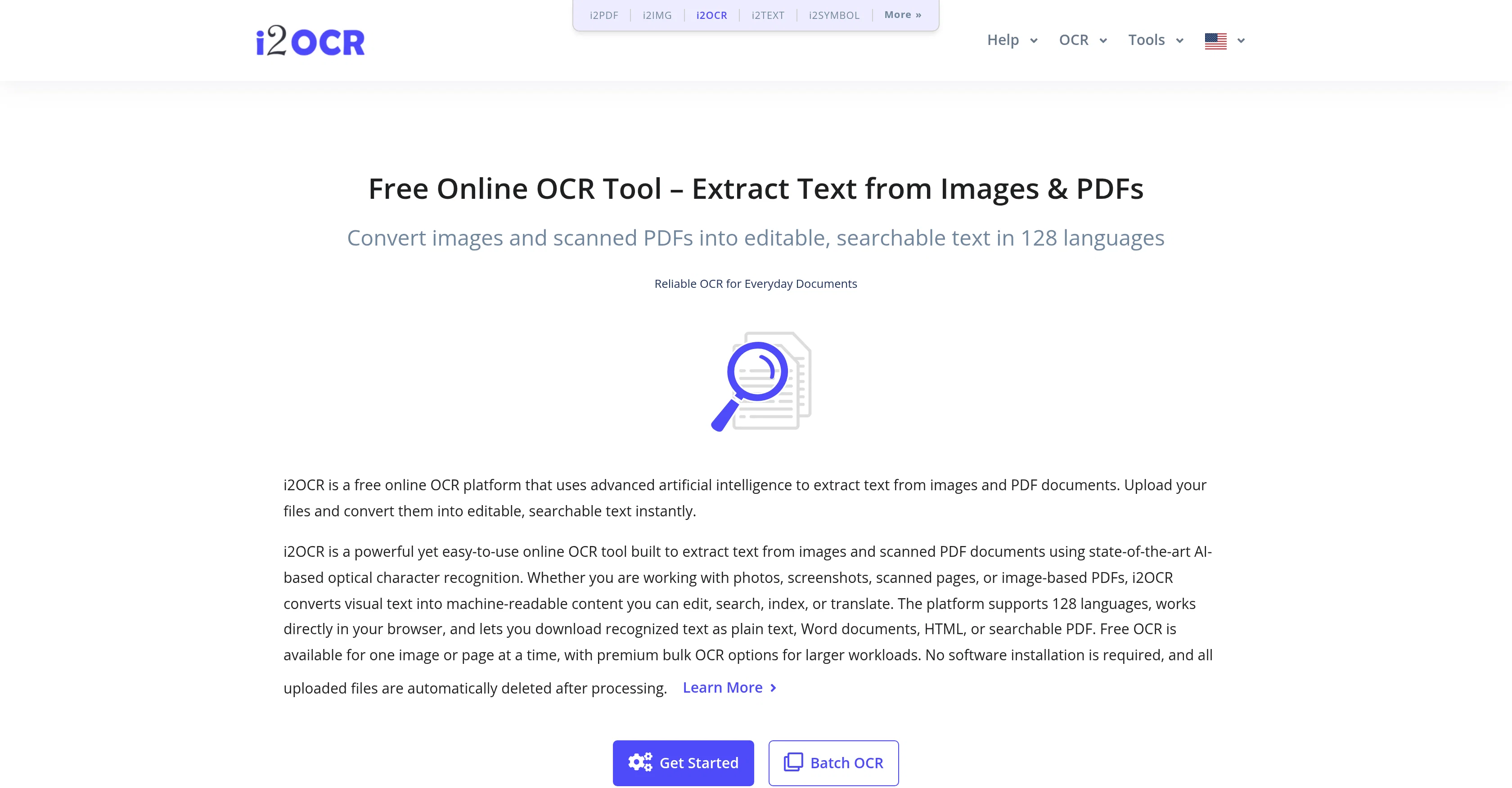 i2OCR screenshot