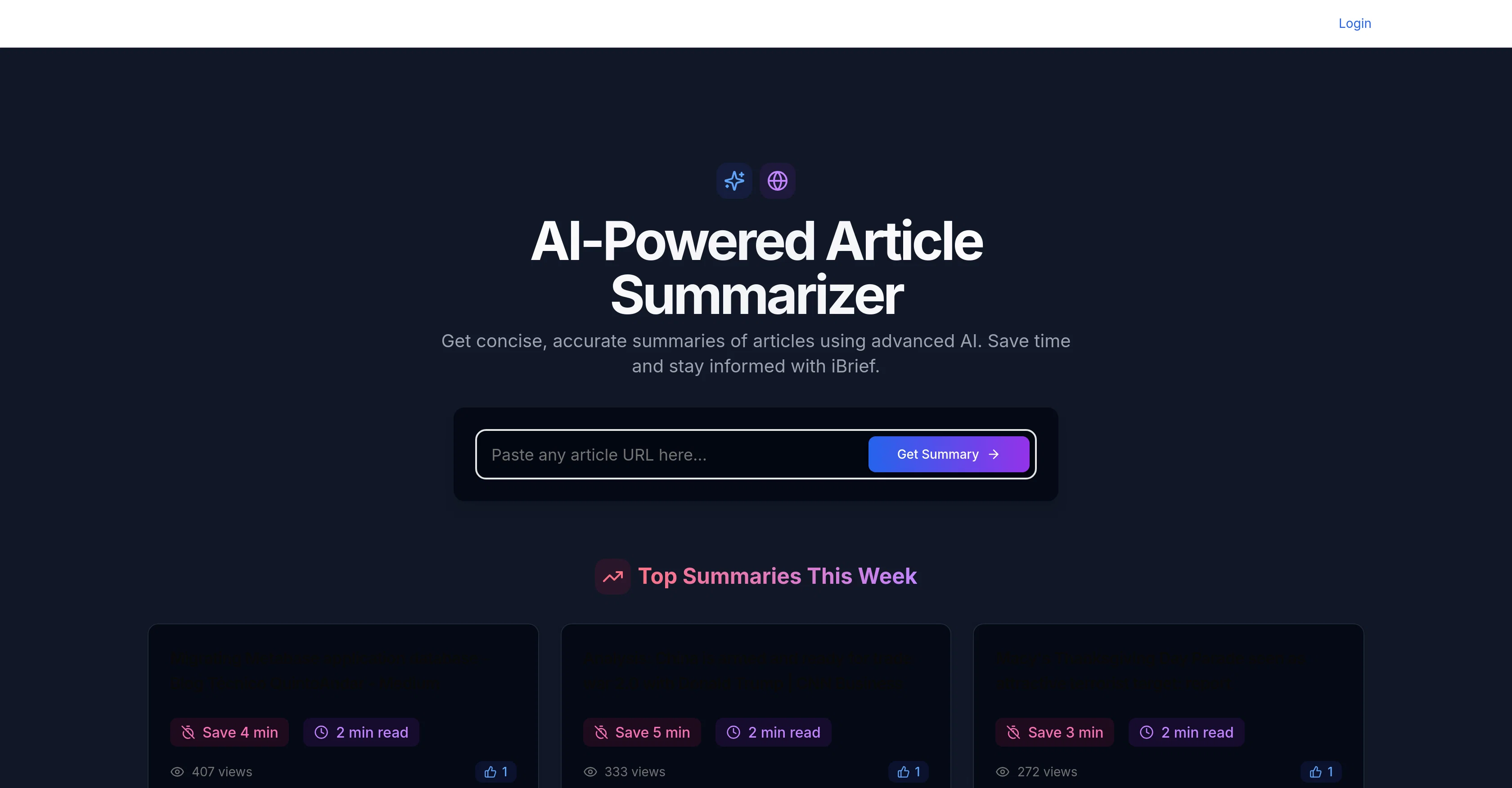 iBriefPage screenshot