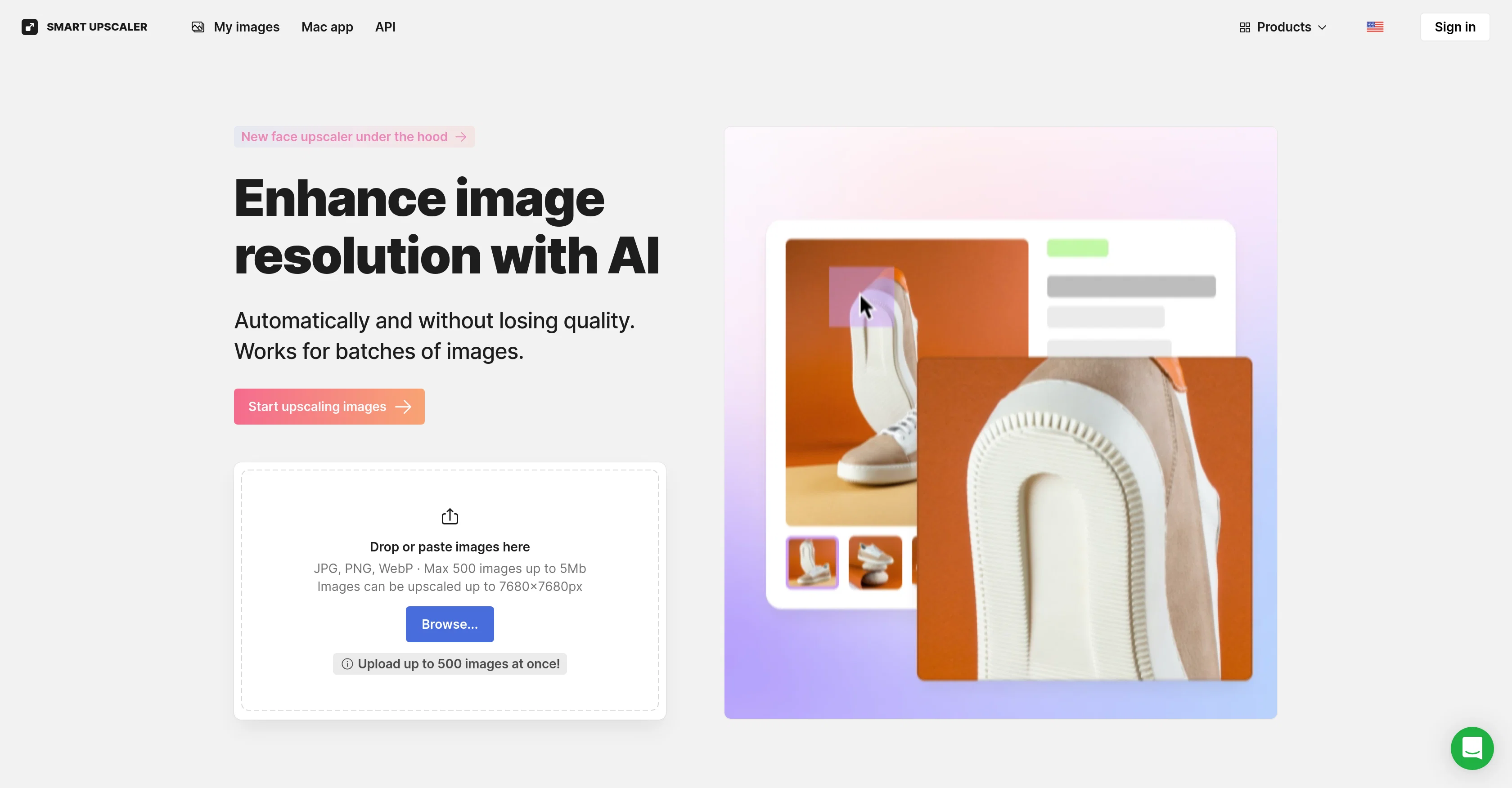 Icons8 AI Image Upscaler screenshot