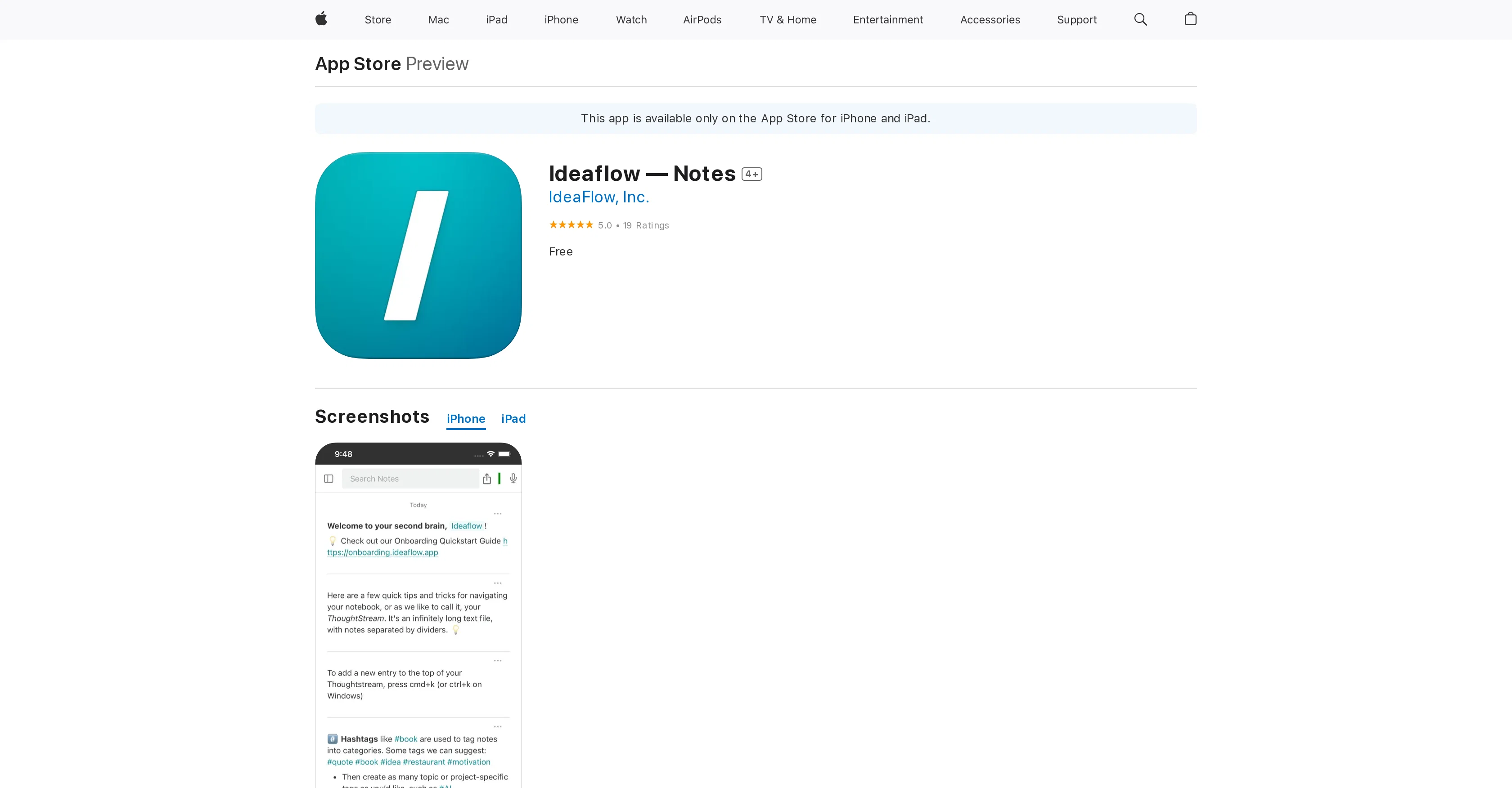 Ideaflow Notes screenshot