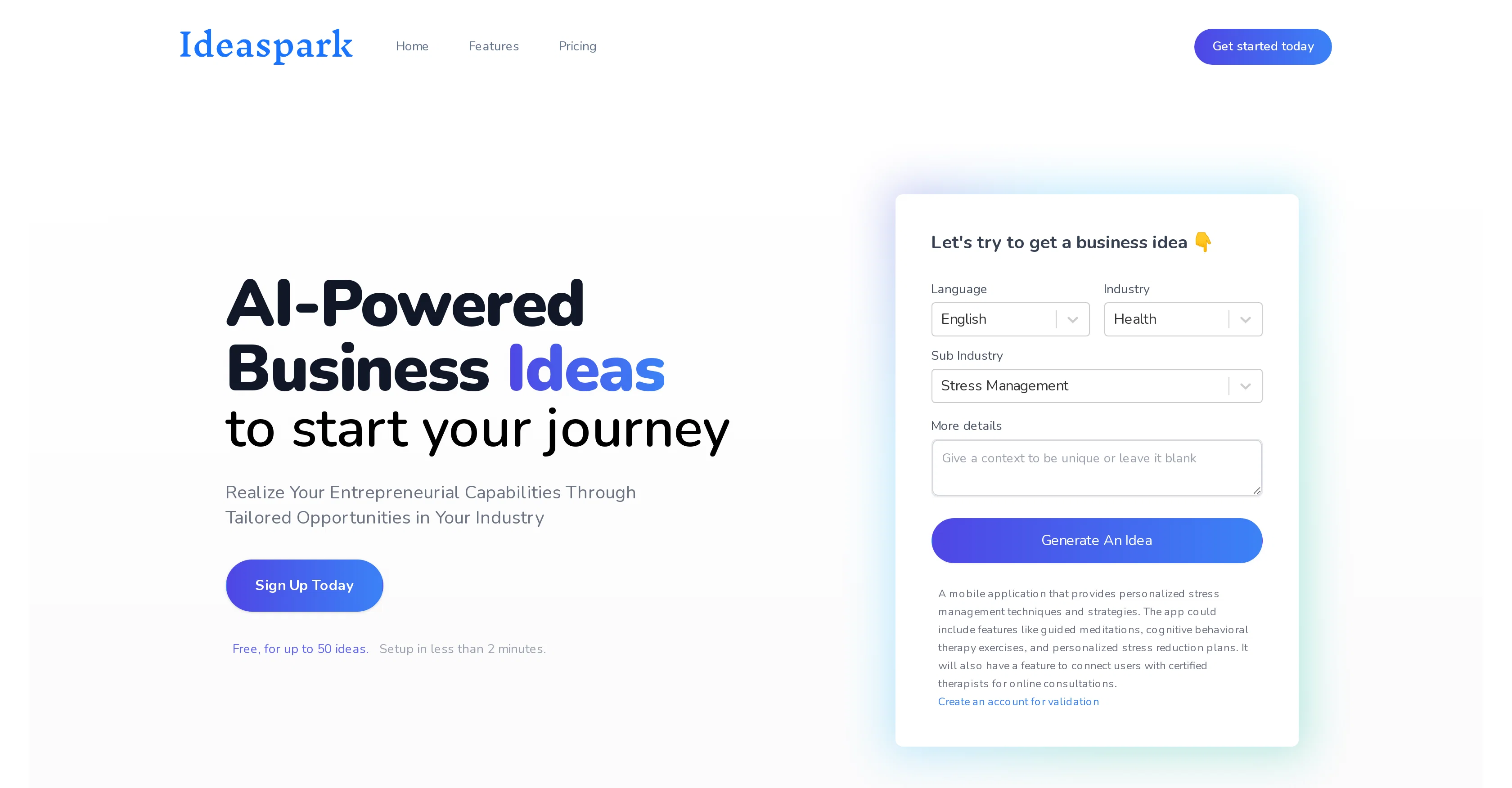 IdeaSpark screenshot
