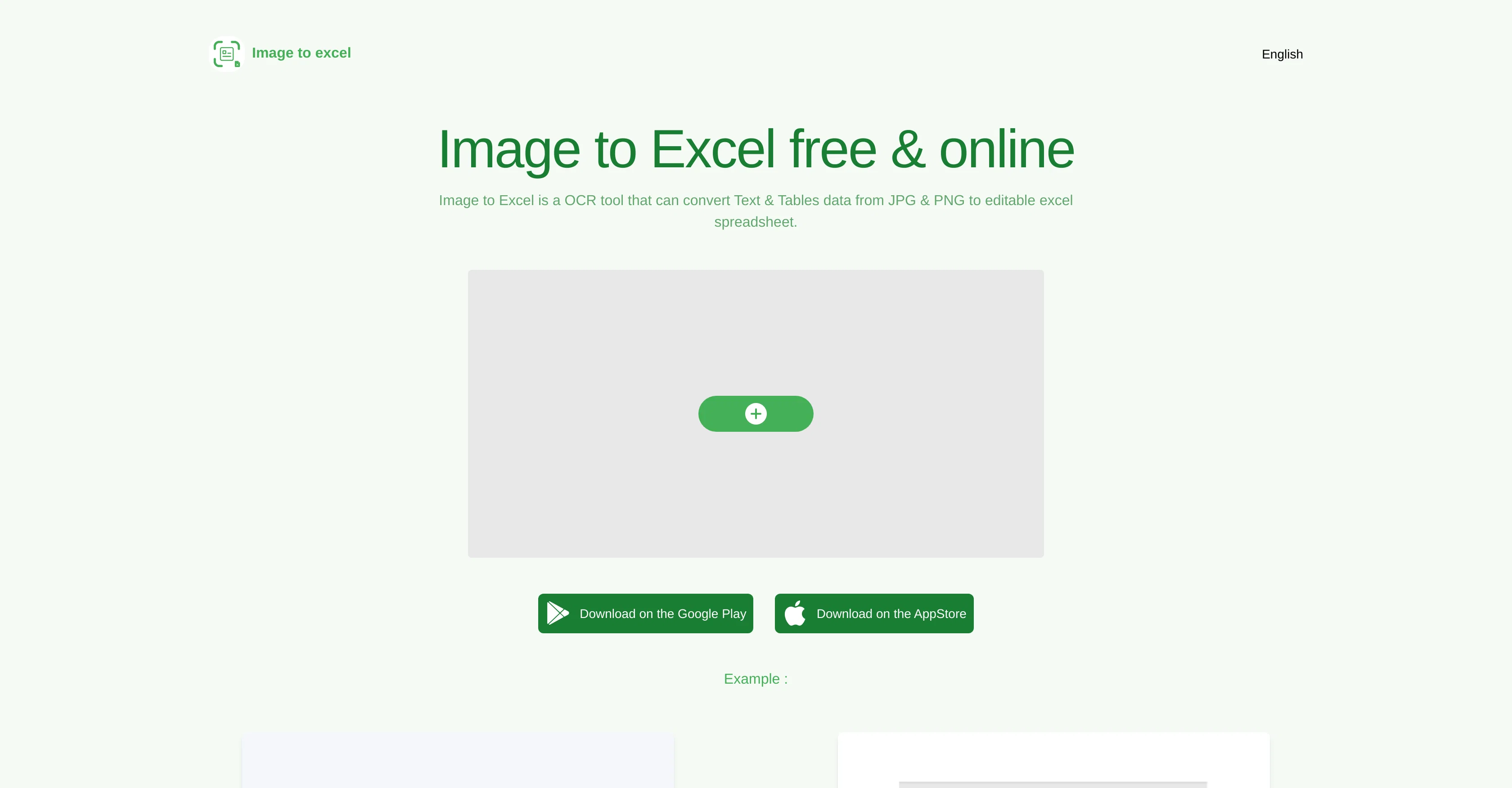 Image to Excel screenshot