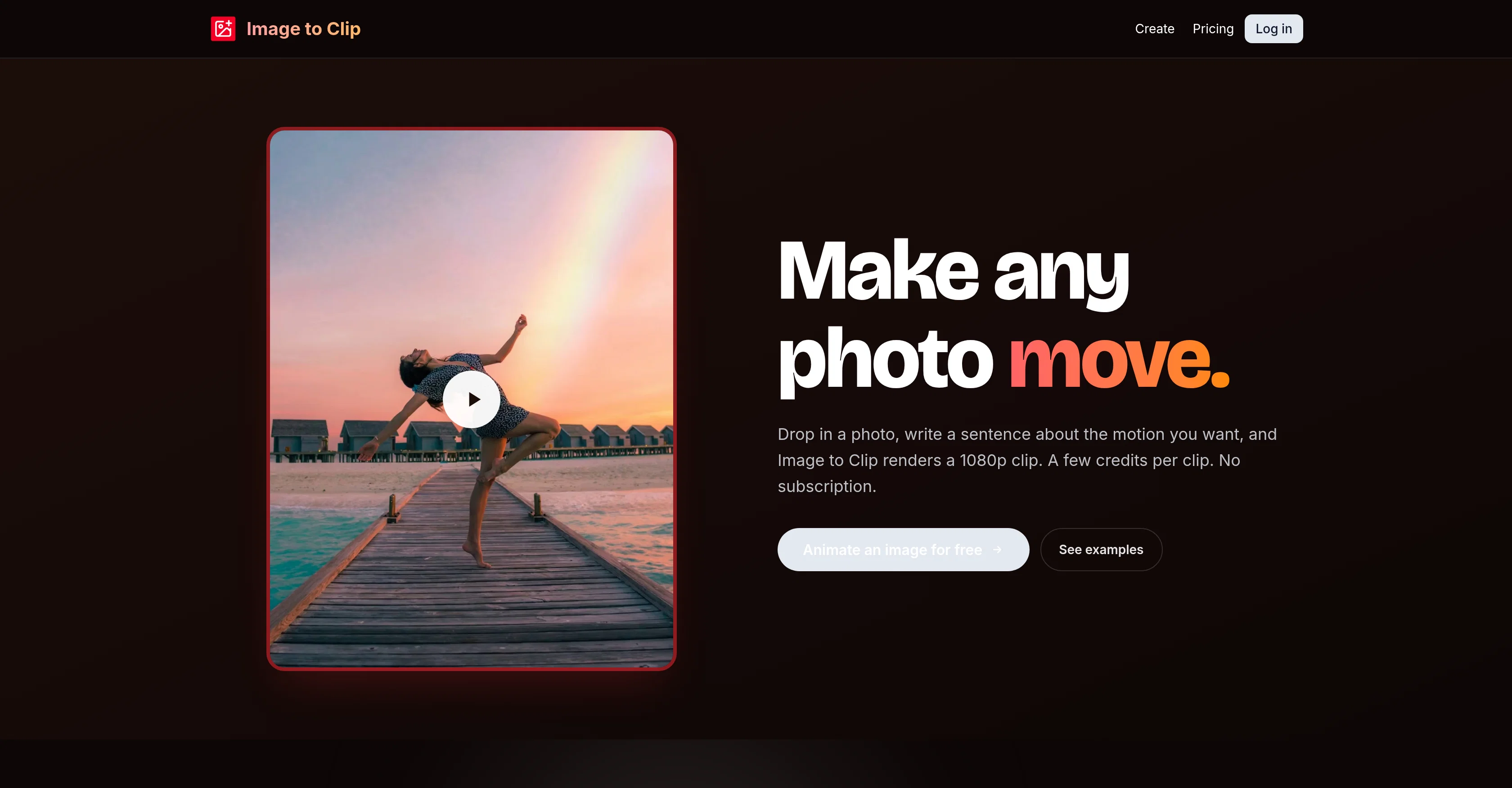 ImageToClip.com screenshot