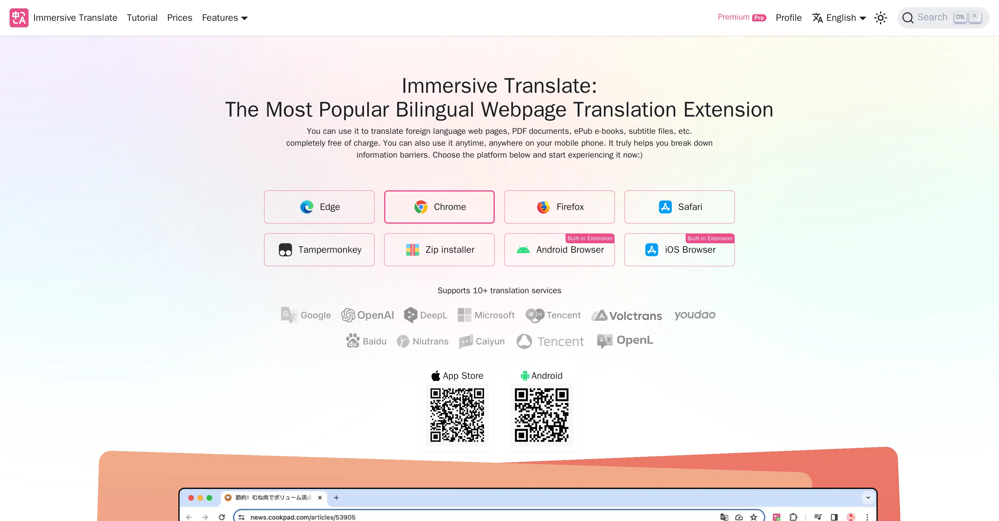Immersive Translate screenshot