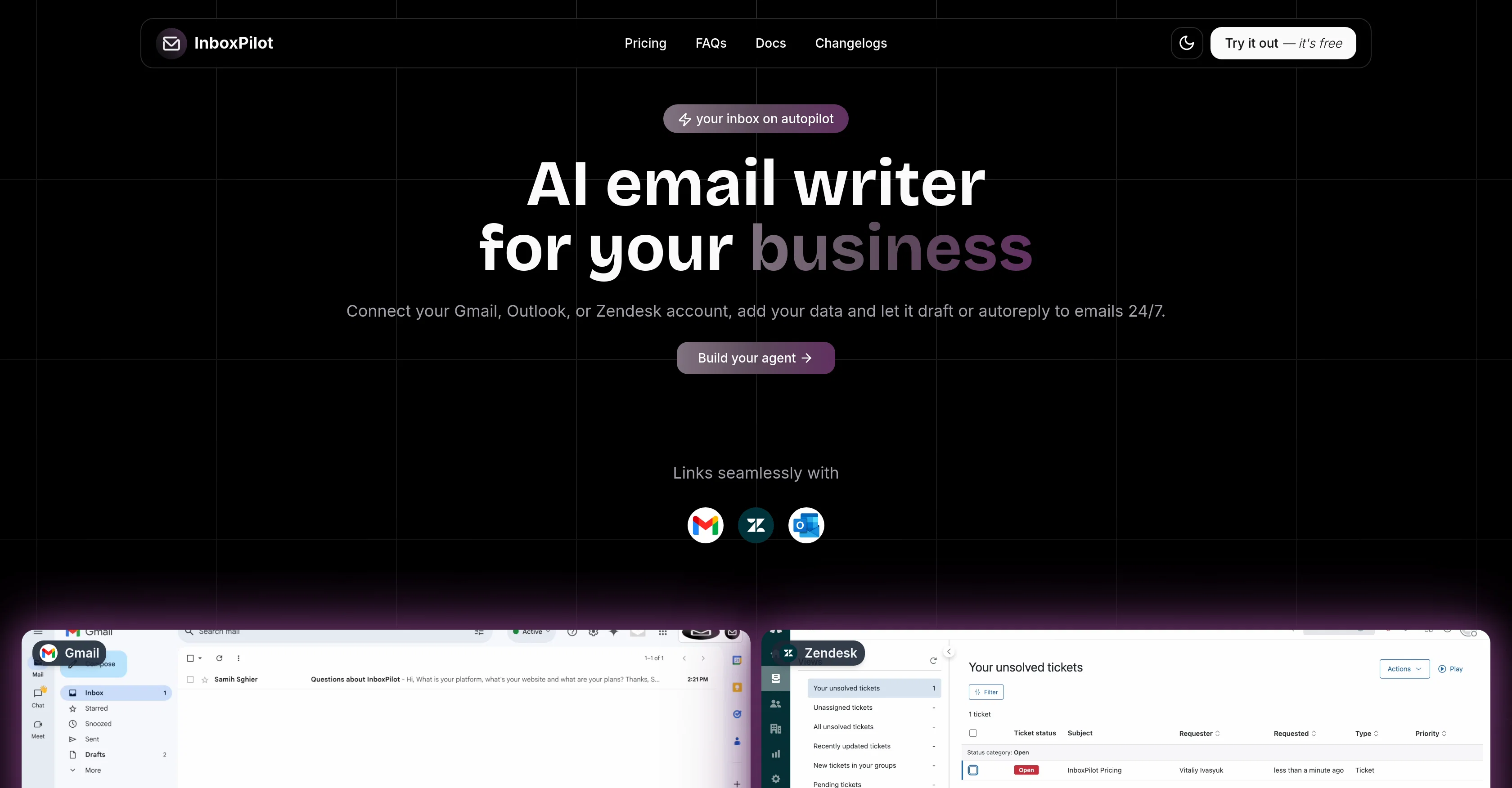 InboxPilot - Custom Trained Chatbot for email and web... screenshot