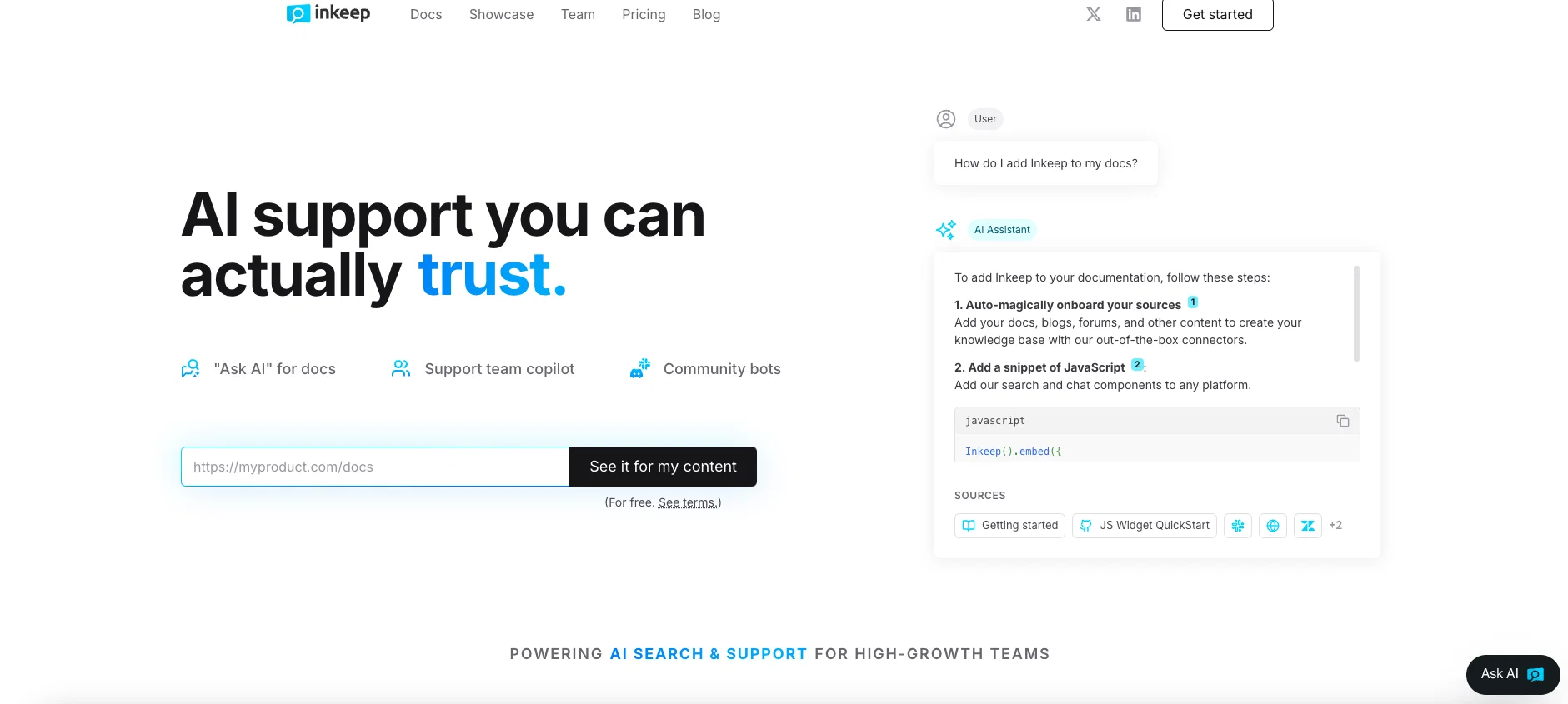 Inkeep screenshot