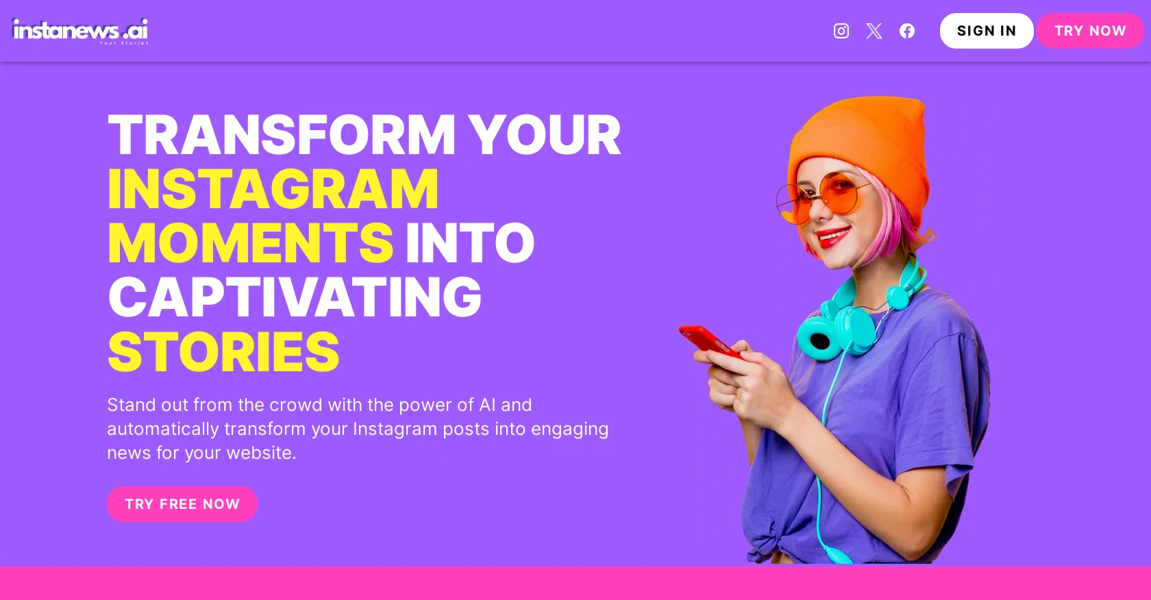 Instanews screenshot