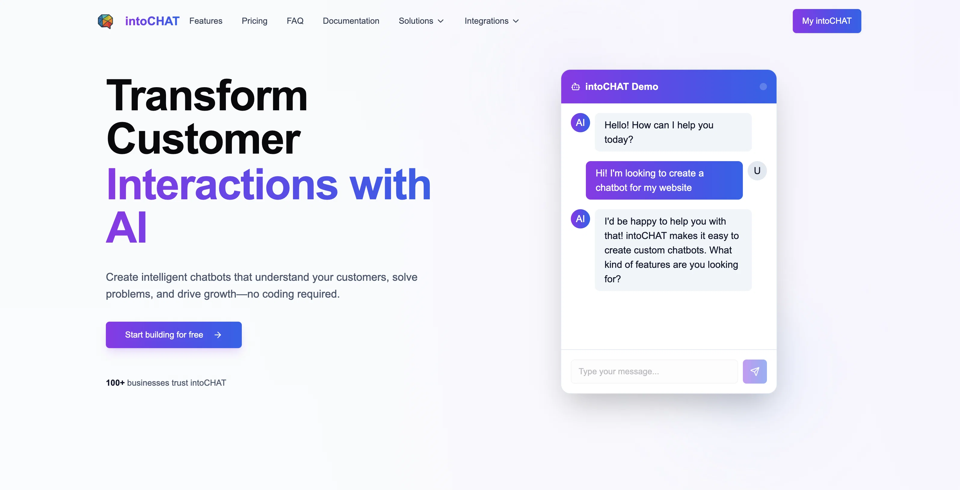 intoCHAT screenshot