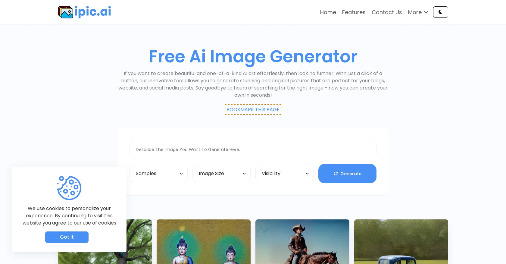 Ipic.ai screenshot