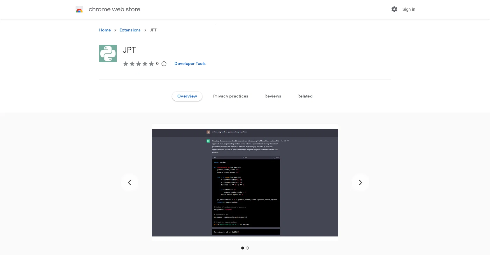 JPT screenshot