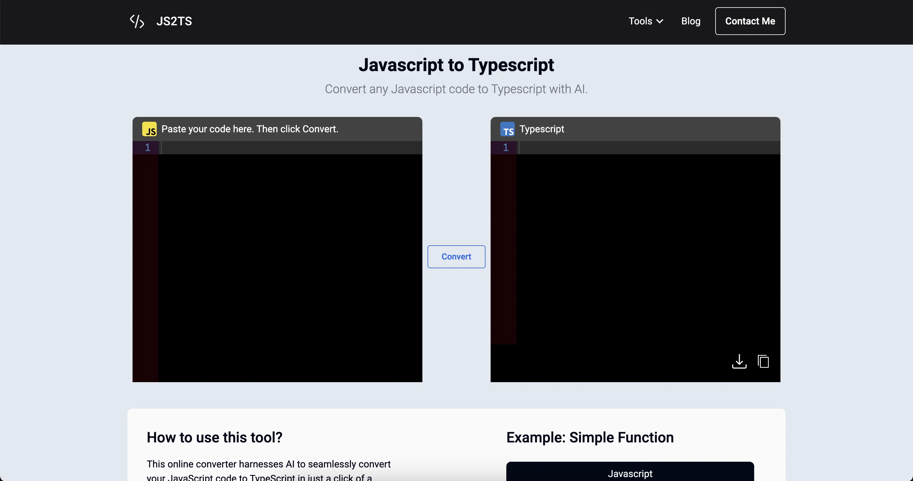 JS2TS - your ultimate code conversion companion screenshot