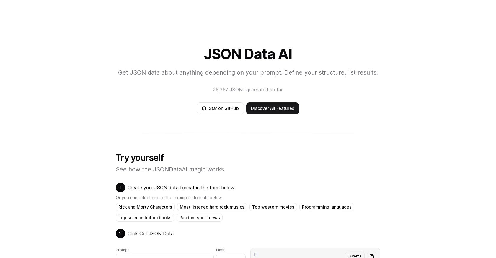 JSON Data screenshot