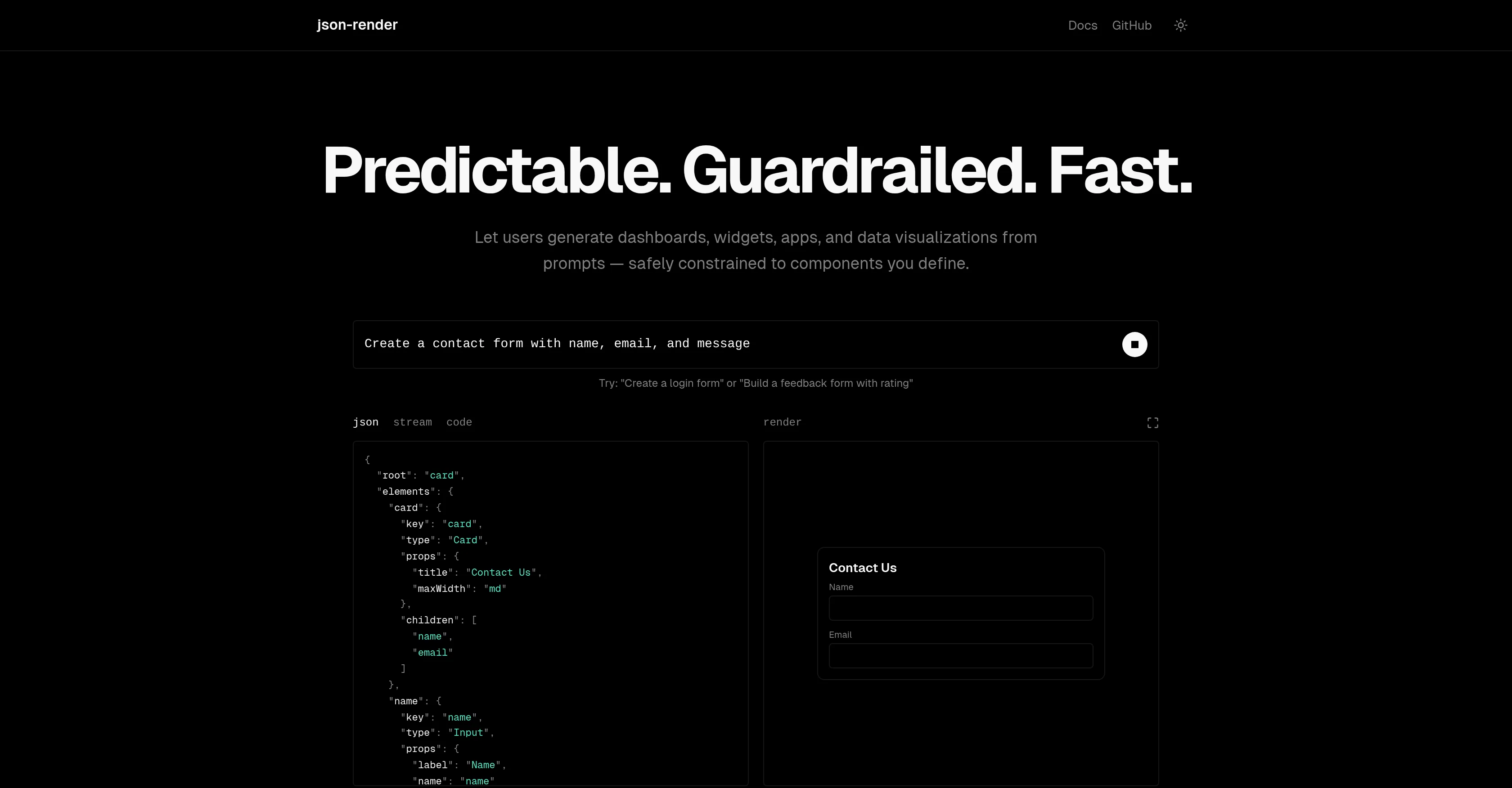 Json-Render screenshot
