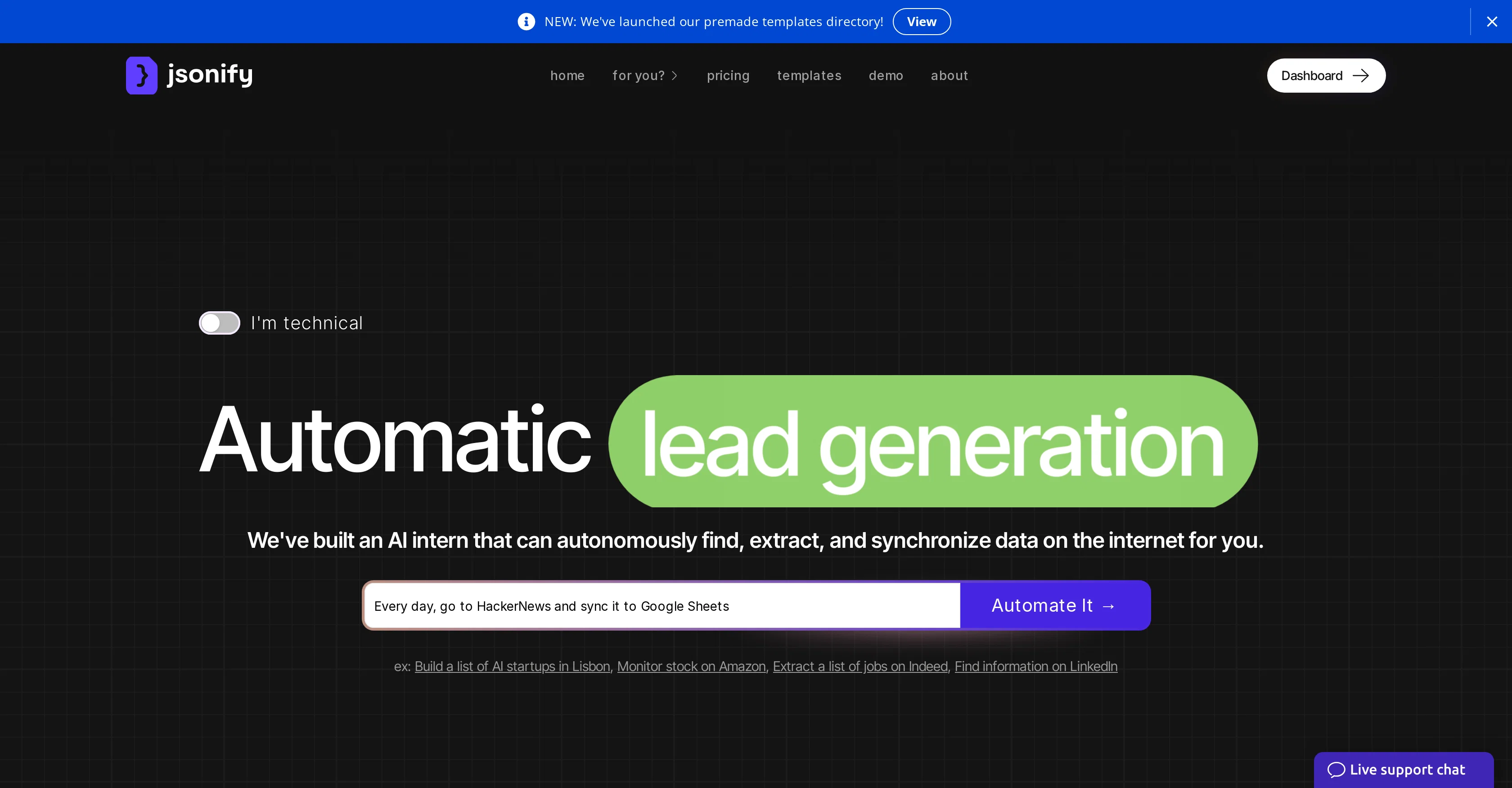 Jsonify screenshot