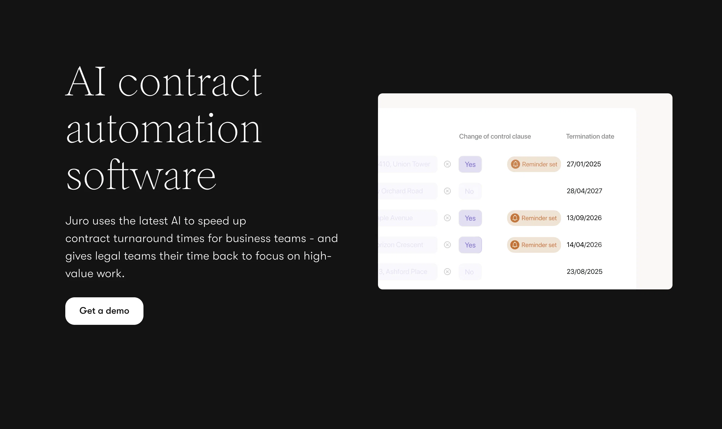 Juro's Legal AI Assistant screenshot