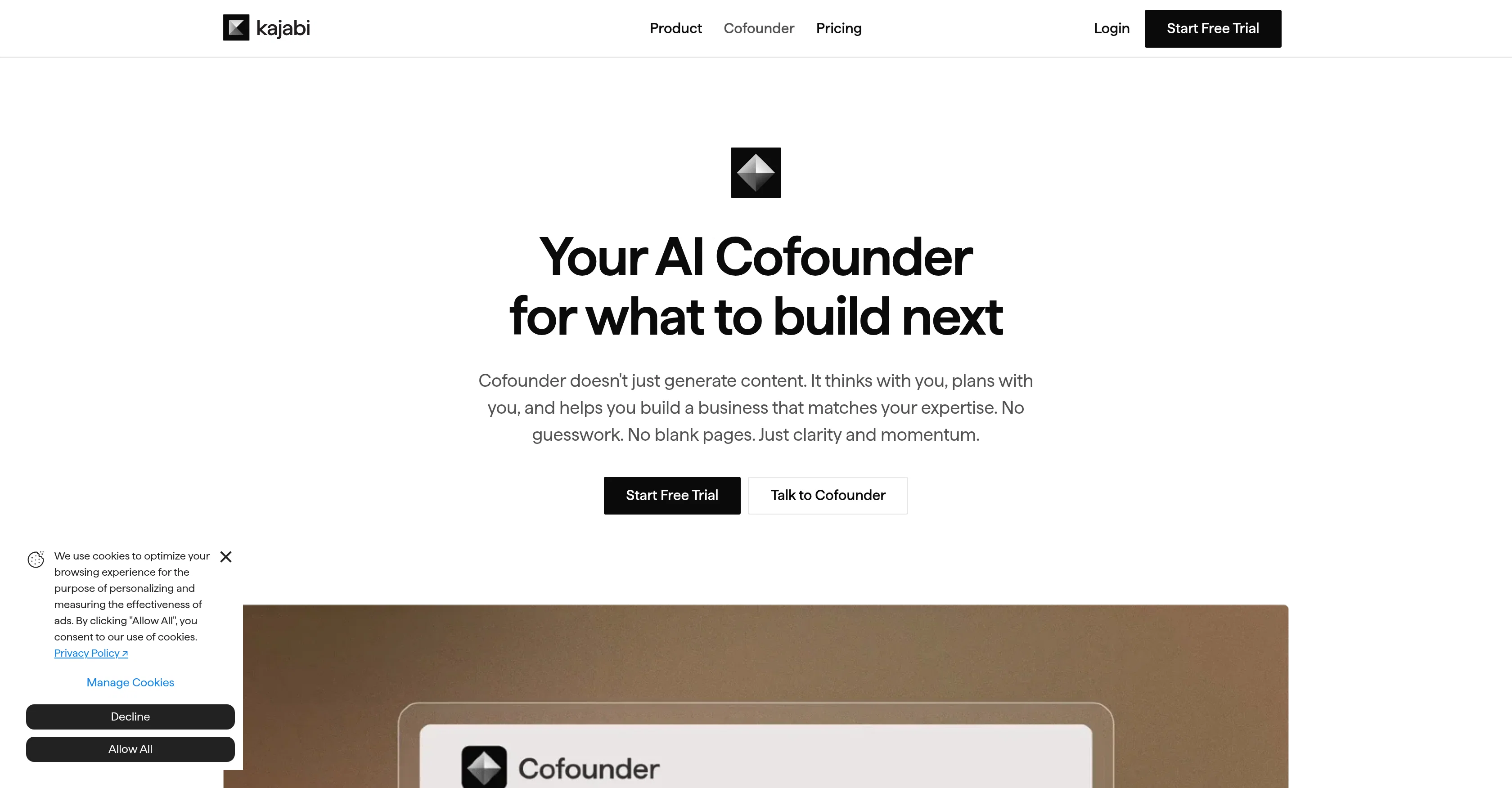 Kajabi AI Cofounder screenshot