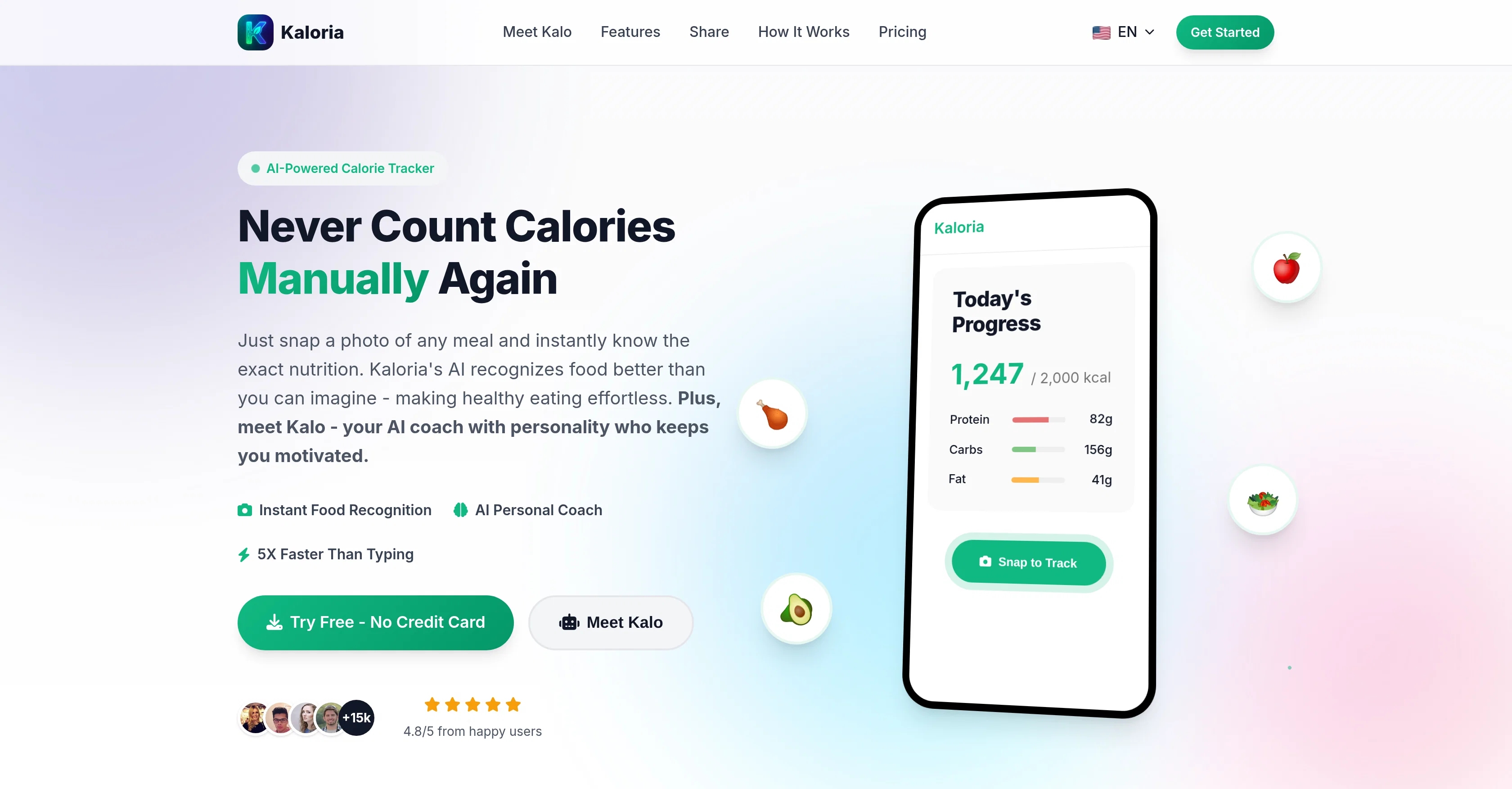 Kaloria - Calorie tracking screenshot