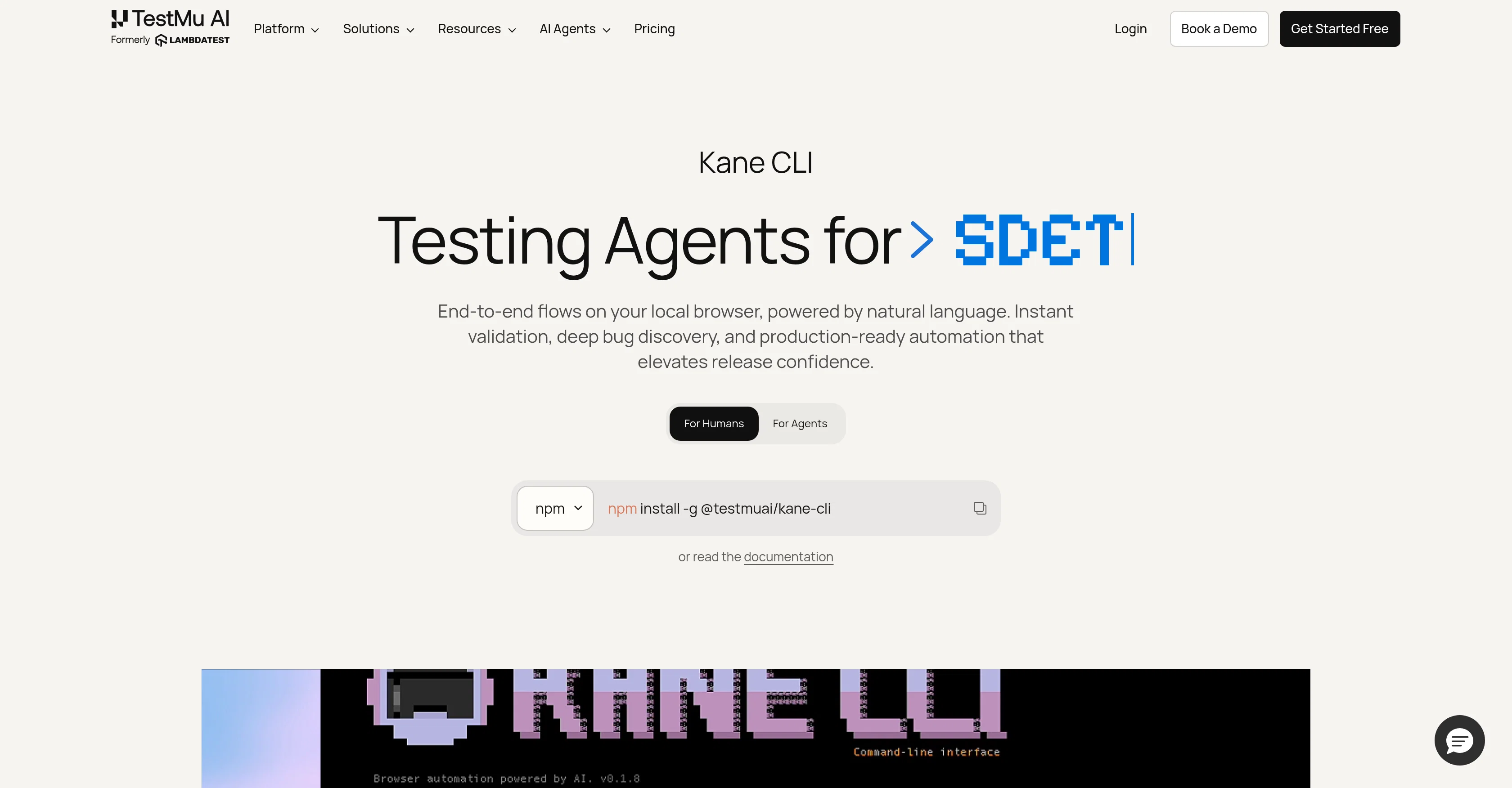 Kane CLI By TestMu AI screenshot