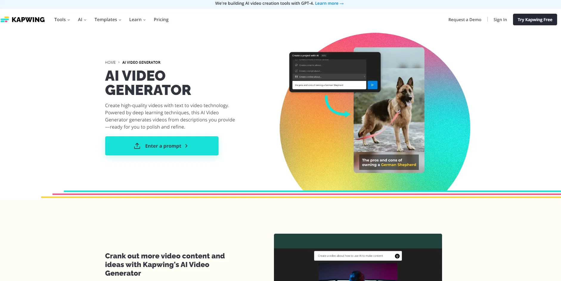 Kapwing | AI Video Generator screenshot