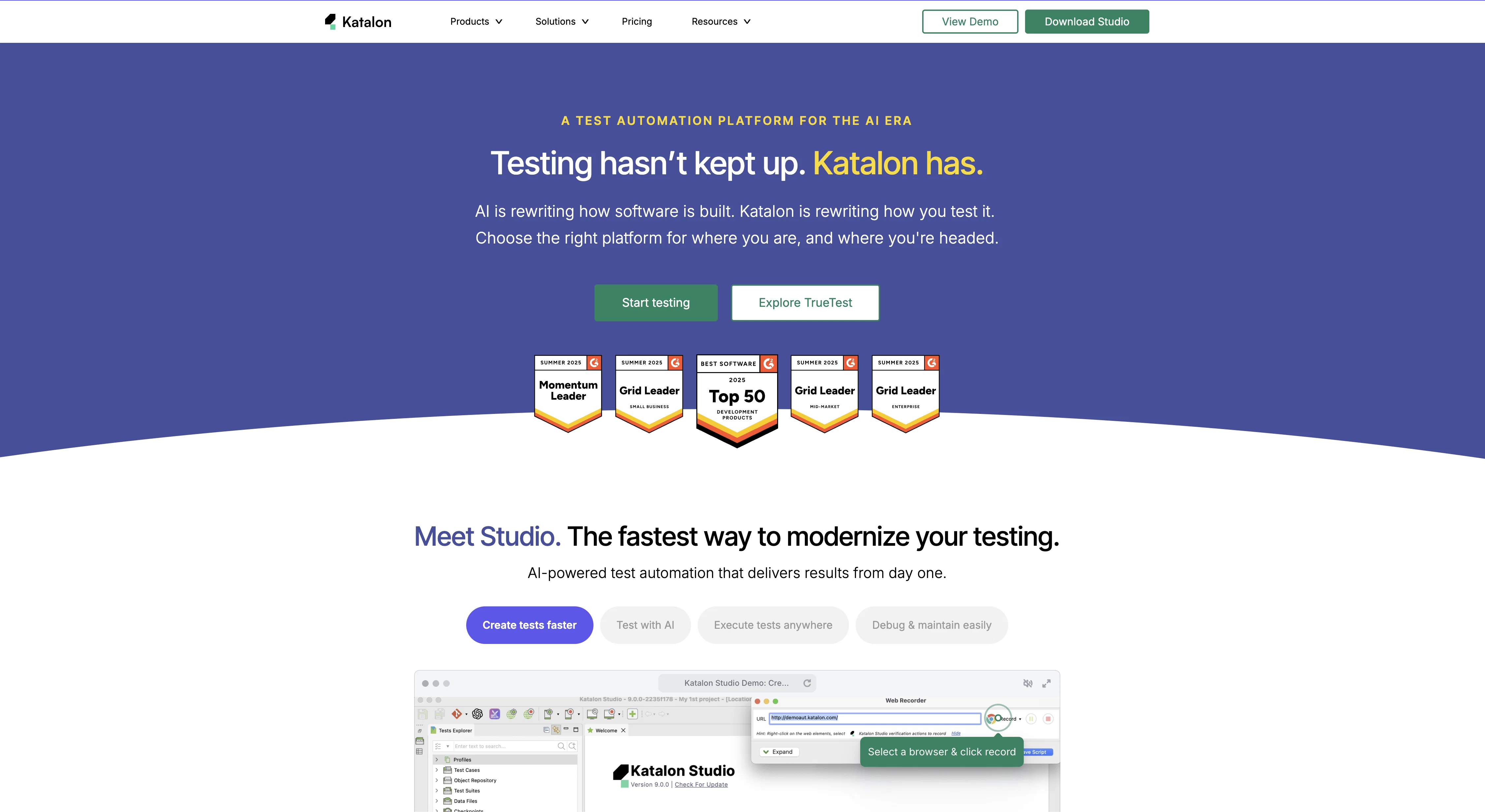 Katalon screenshot