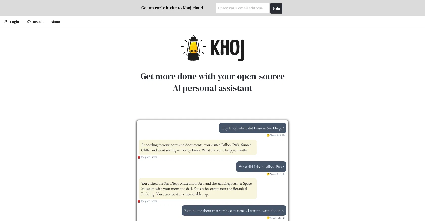 Khoj screenshot