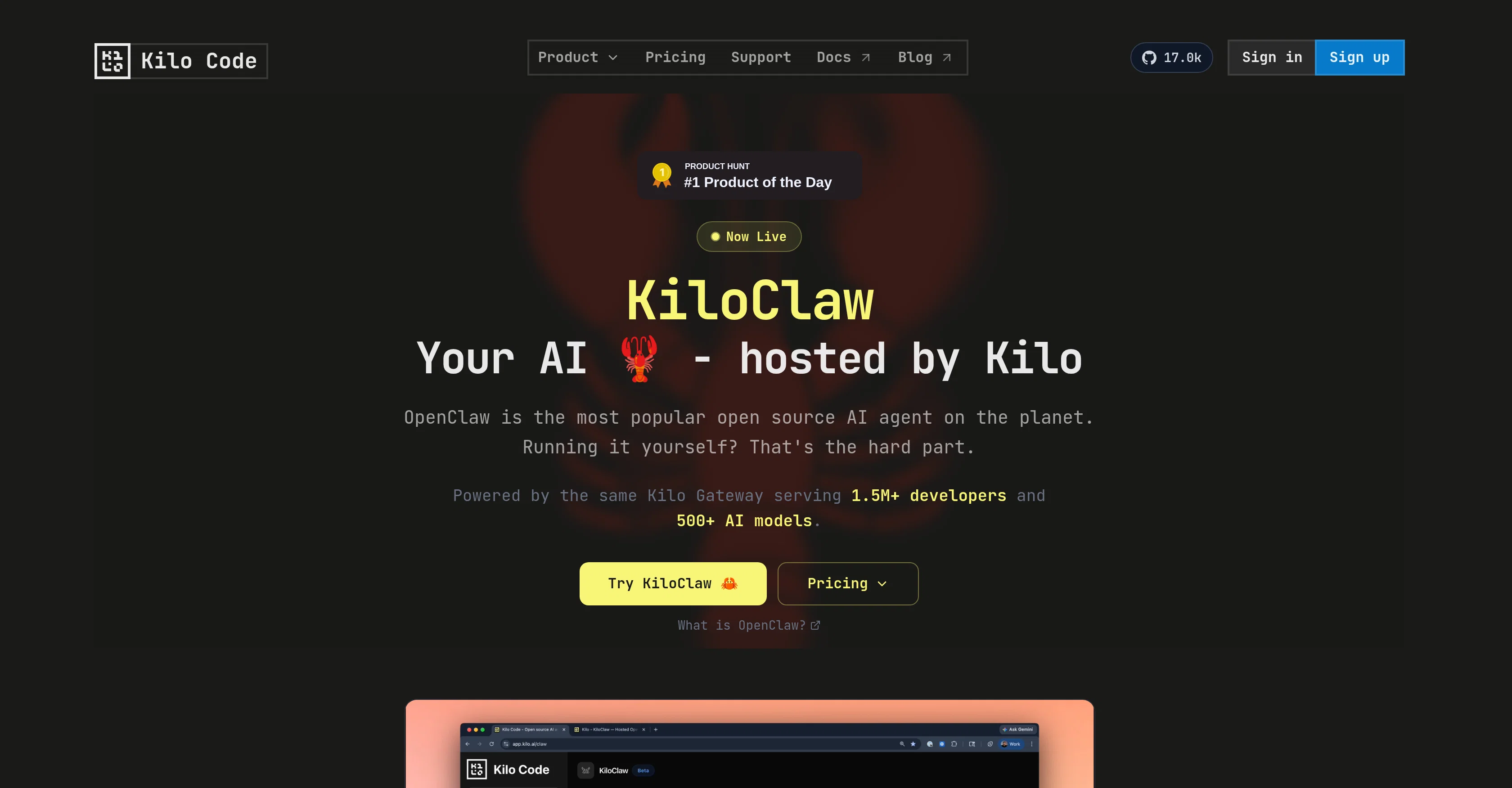KiloClaw screenshot