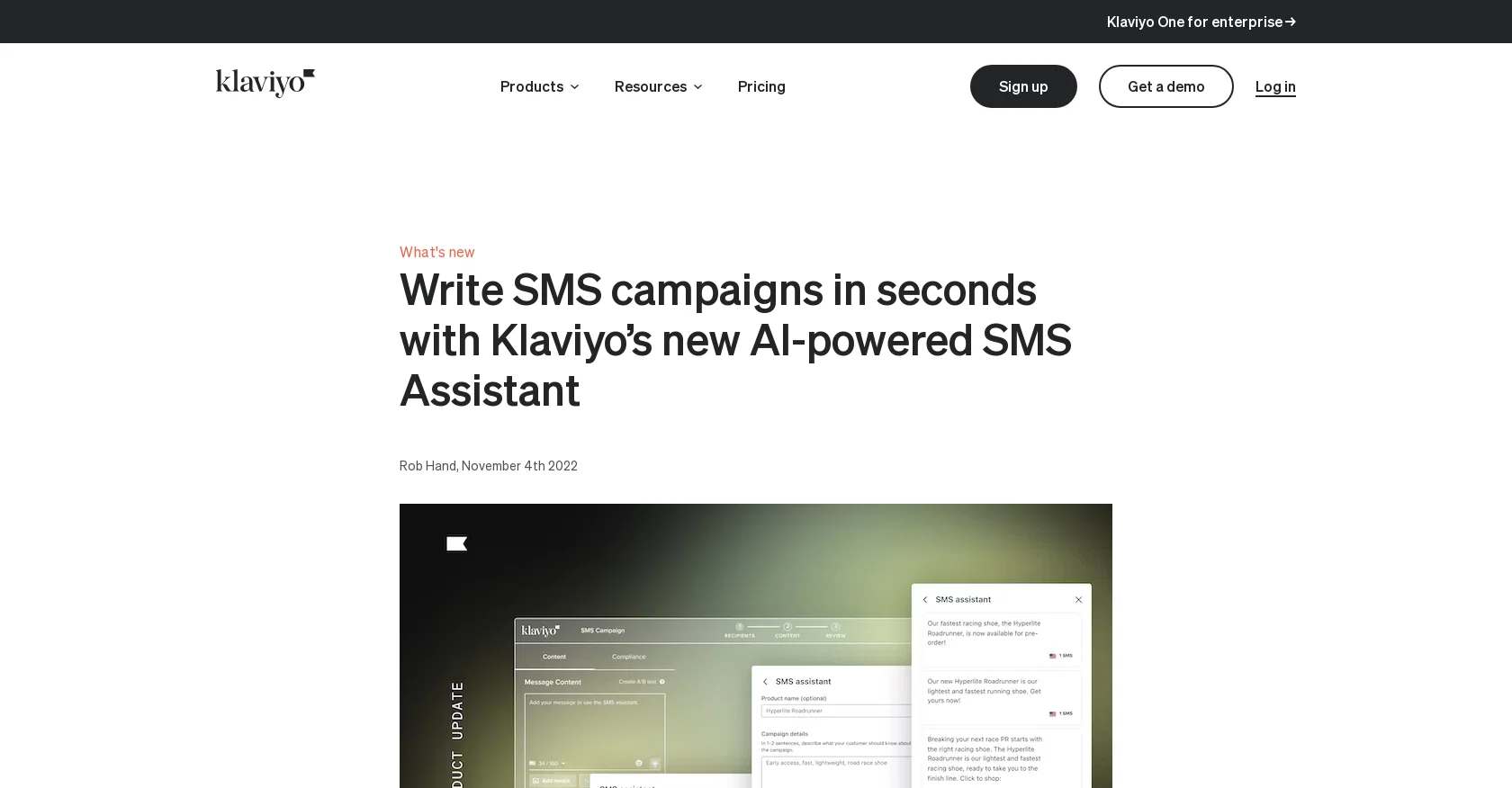 Klaviyo SMS Assistant screenshot