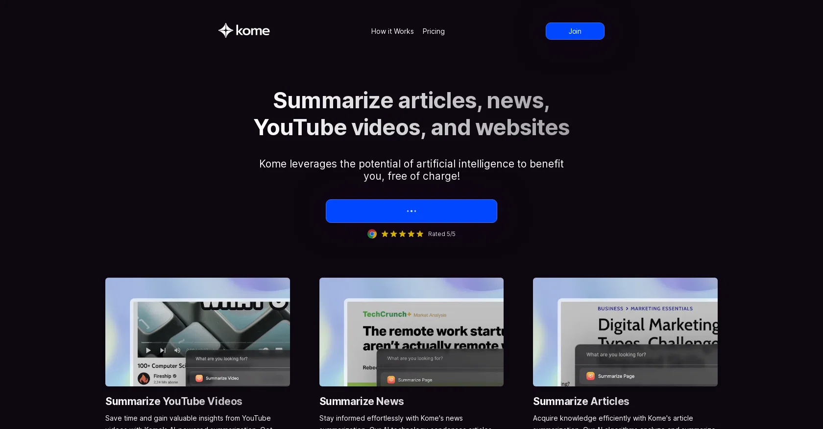 Kome Summaries screenshot