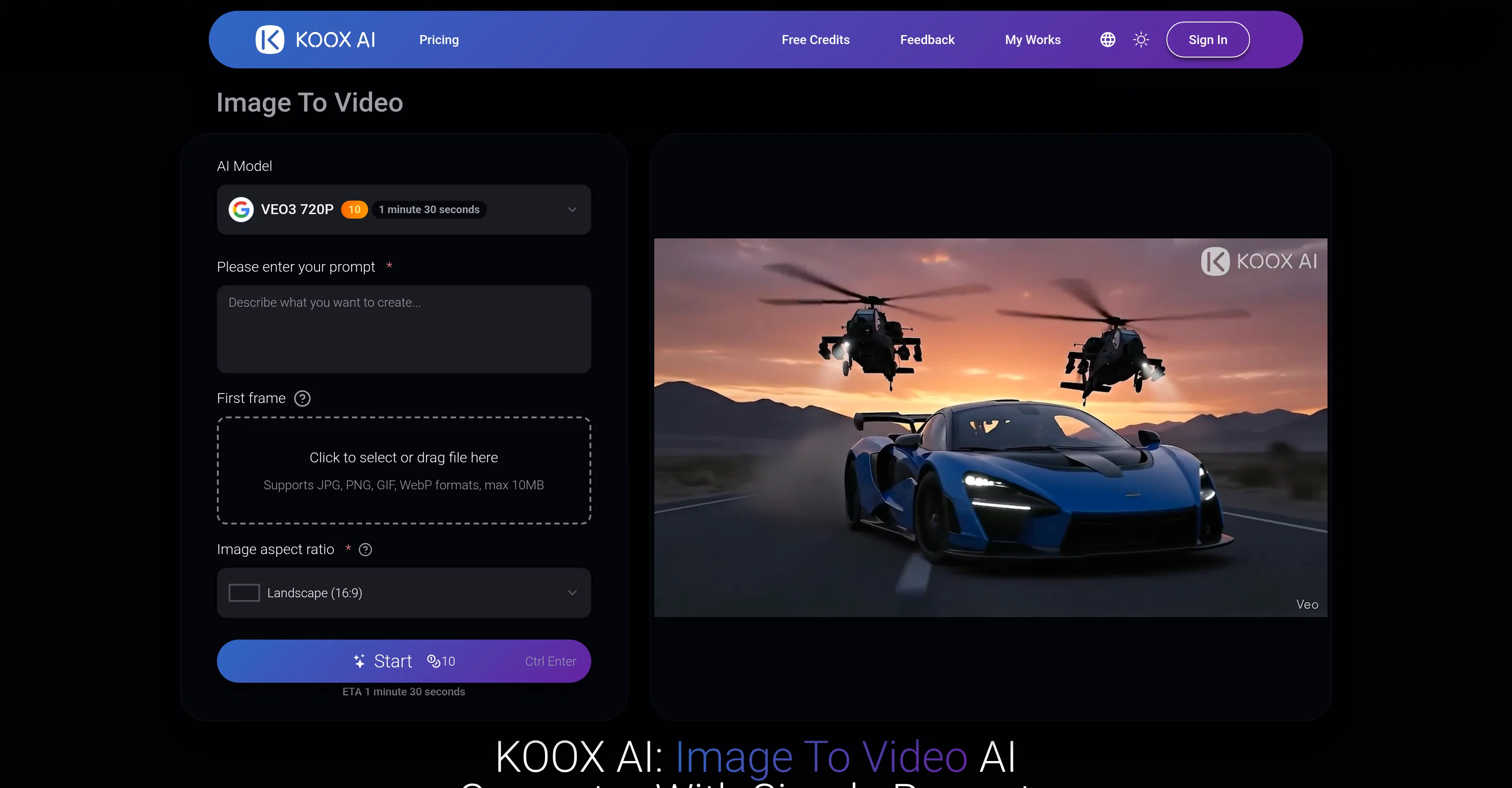 IMAGE TO VIDE - KOOX AI screenshot