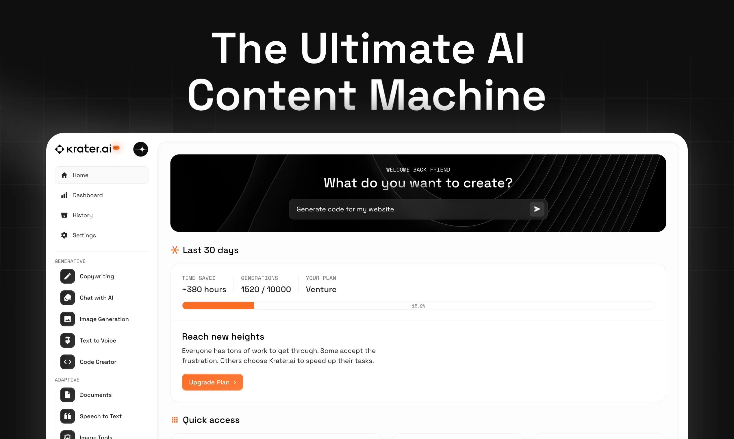 Krater.ai screenshot